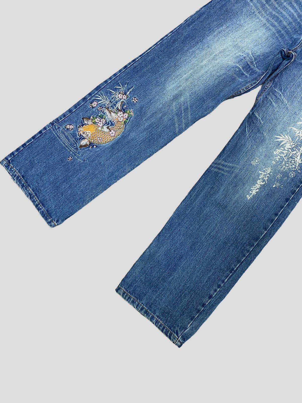 Japanese Brand × Vintage VINTAGE VILLAST JAPANESE TRADITIONAL EMBROIDERY DENIM JEANS Size US 31 - 4 Thumbnail