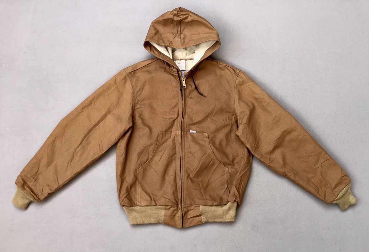 Carhartt Like New Carhartt Duck Canvas Bomber Hooded Workwear Jacket Size US M / EU 48-50 / 2 - 2 Thumbnail
