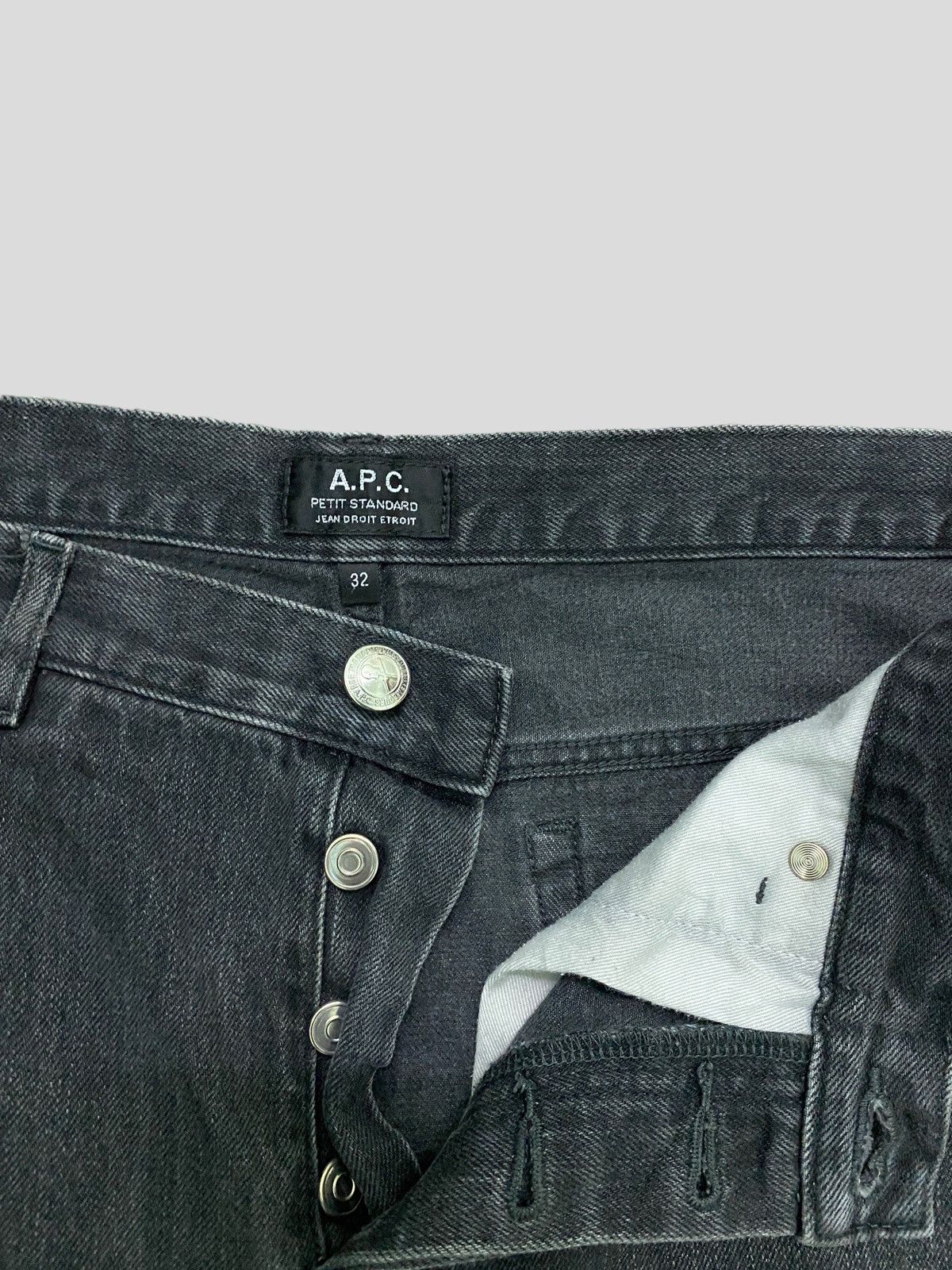 A.P.C. × Designer A.P.C PETIT STANDARD JEANS DROIT ETROIT BLACK FADED DENIM Size US 32 / EU 48 - 7 Thumbnail