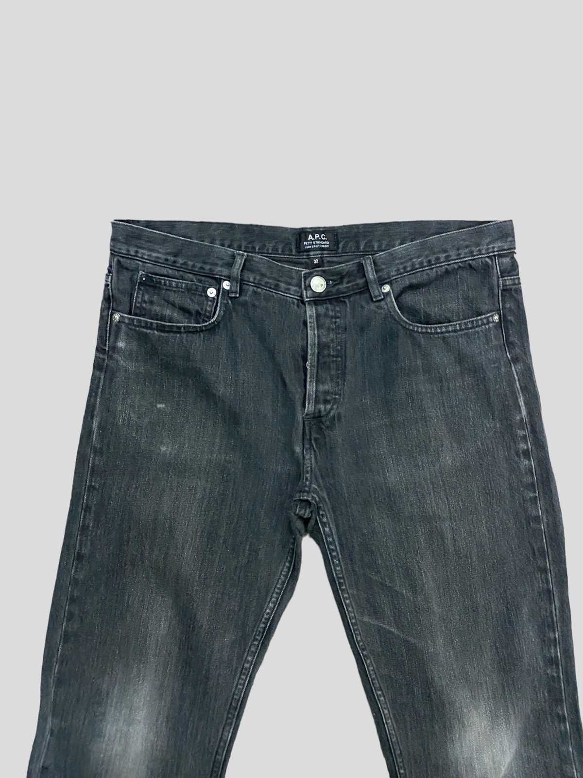 A.P.C. × Designer A.P.C PETIT STANDARD JEANS DROIT ETROIT BLACK FADED DENIM Size US 32 / EU 48 - 3 Thumbnail