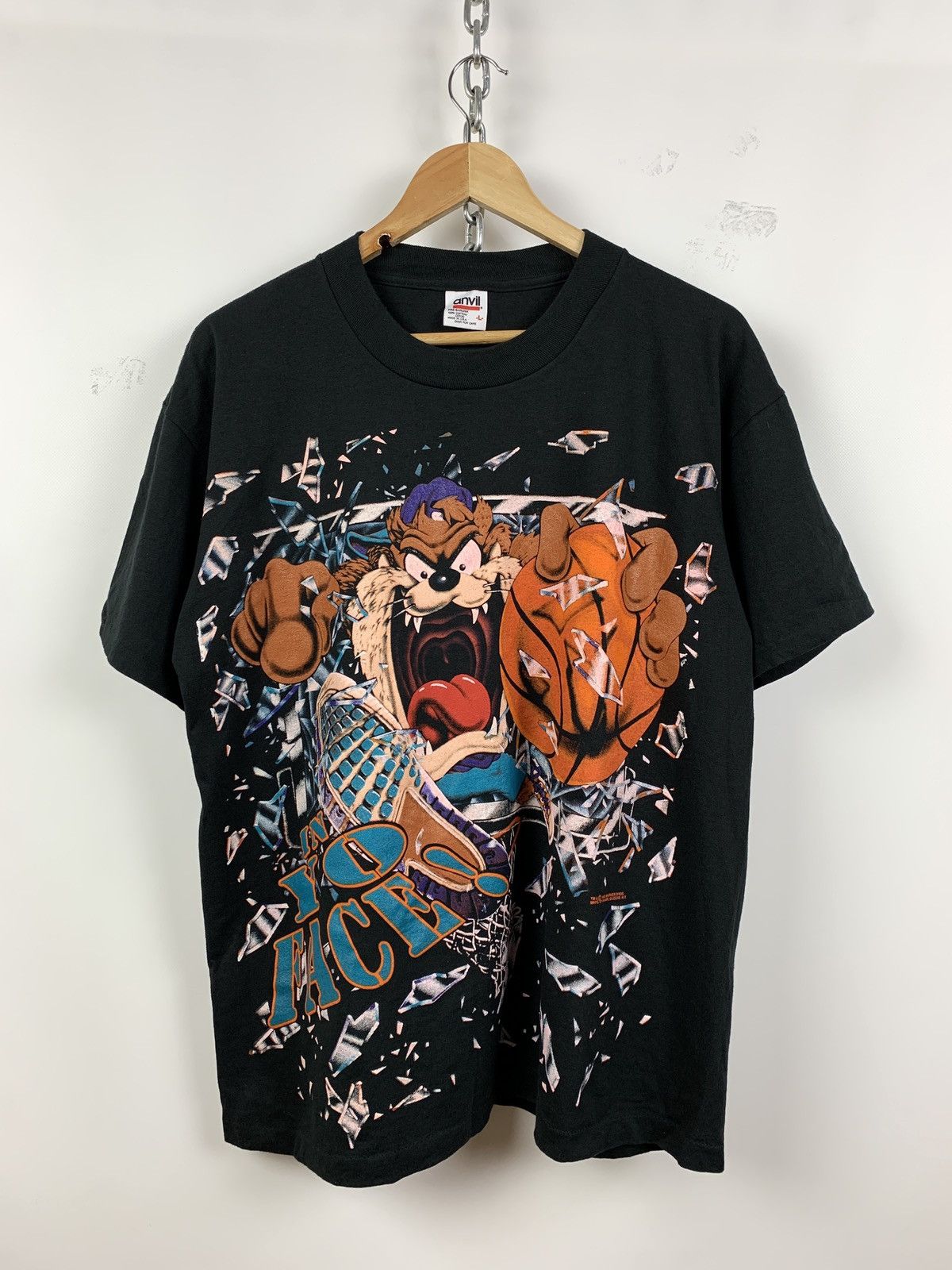 NBA 1993 Vintage Taz In Yo Face NBA Space Jam Single Stitch Tee Size US L / EU 52-54 / 3 - 2 Thumbnail