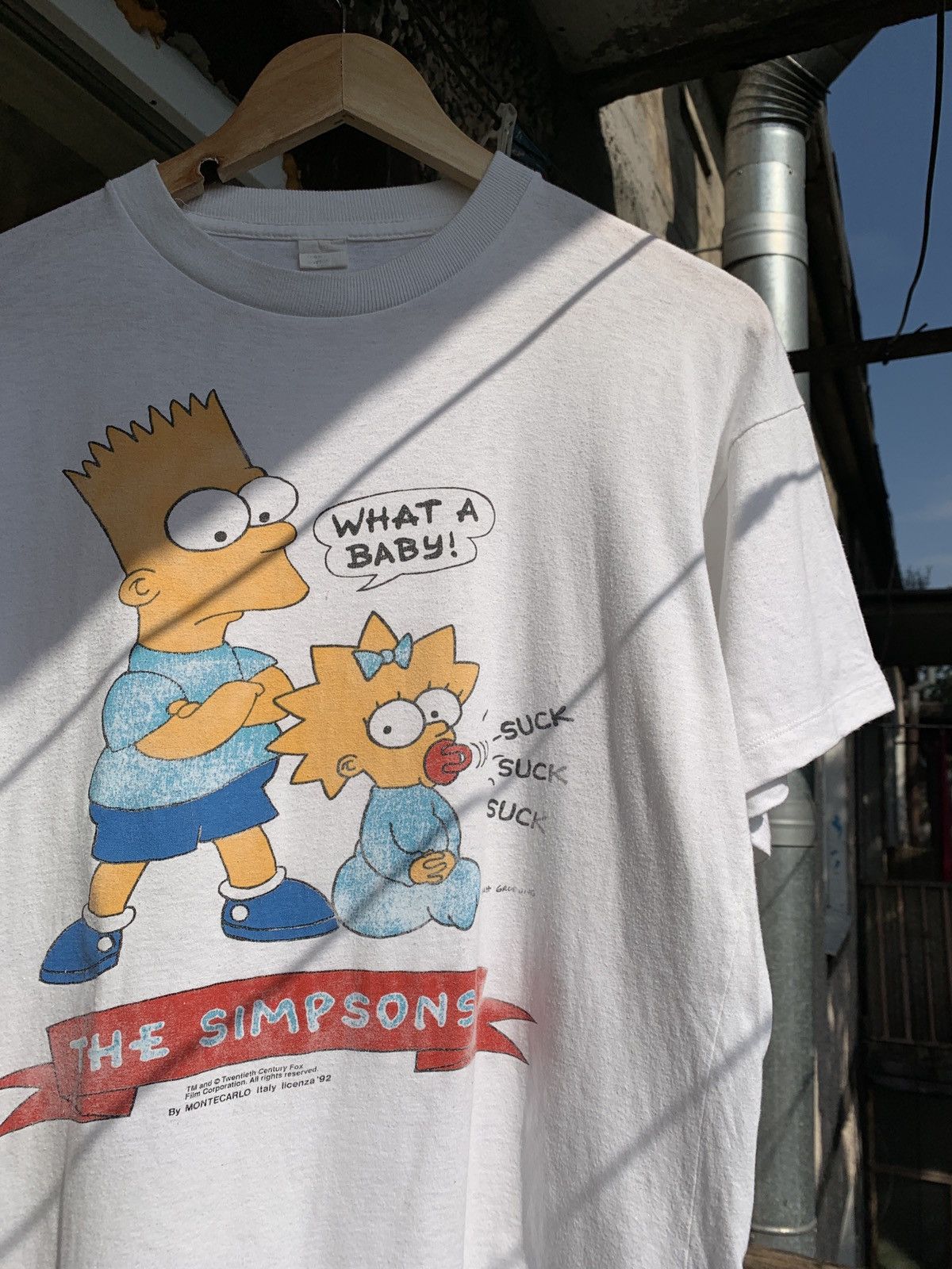 The Simpsons 1992 Vintage Bart and Maggie Simpsons What A Baby T-Shirt Size US S / EU 44-46 / 1 - 3 Thumbnail