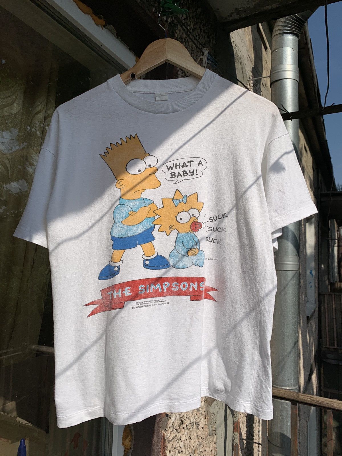 The Simpsons 1992 Vintage Bart and Maggie Simpsons What A Baby T-Shirt Size US S / EU 44-46 / 1 - 1 Thumbnail