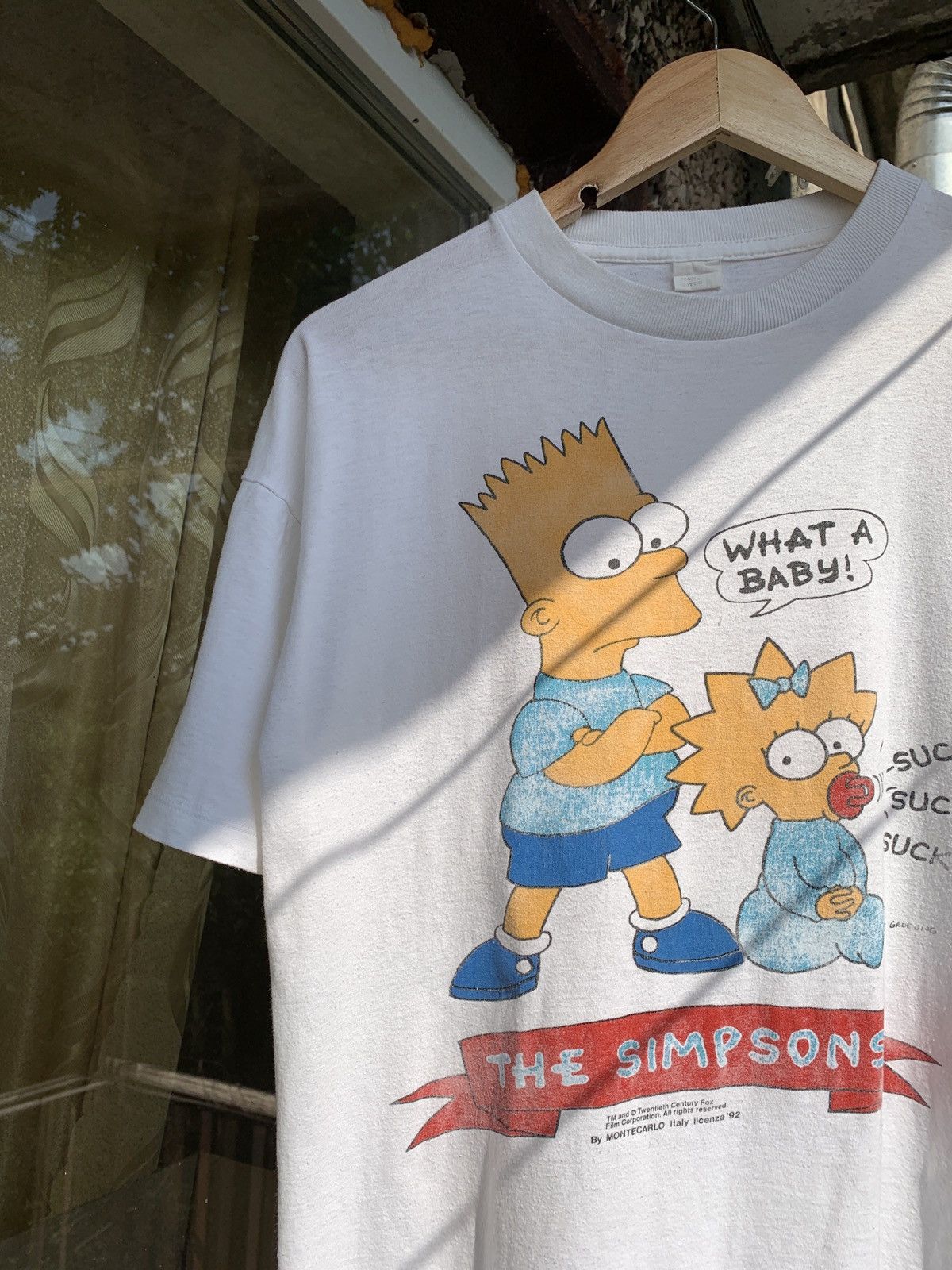 The Simpsons 1992 Vintage Bart and Maggie Simpsons What A Baby T-Shirt Size US S / EU 44-46 / 1 - 2 Thumbnail