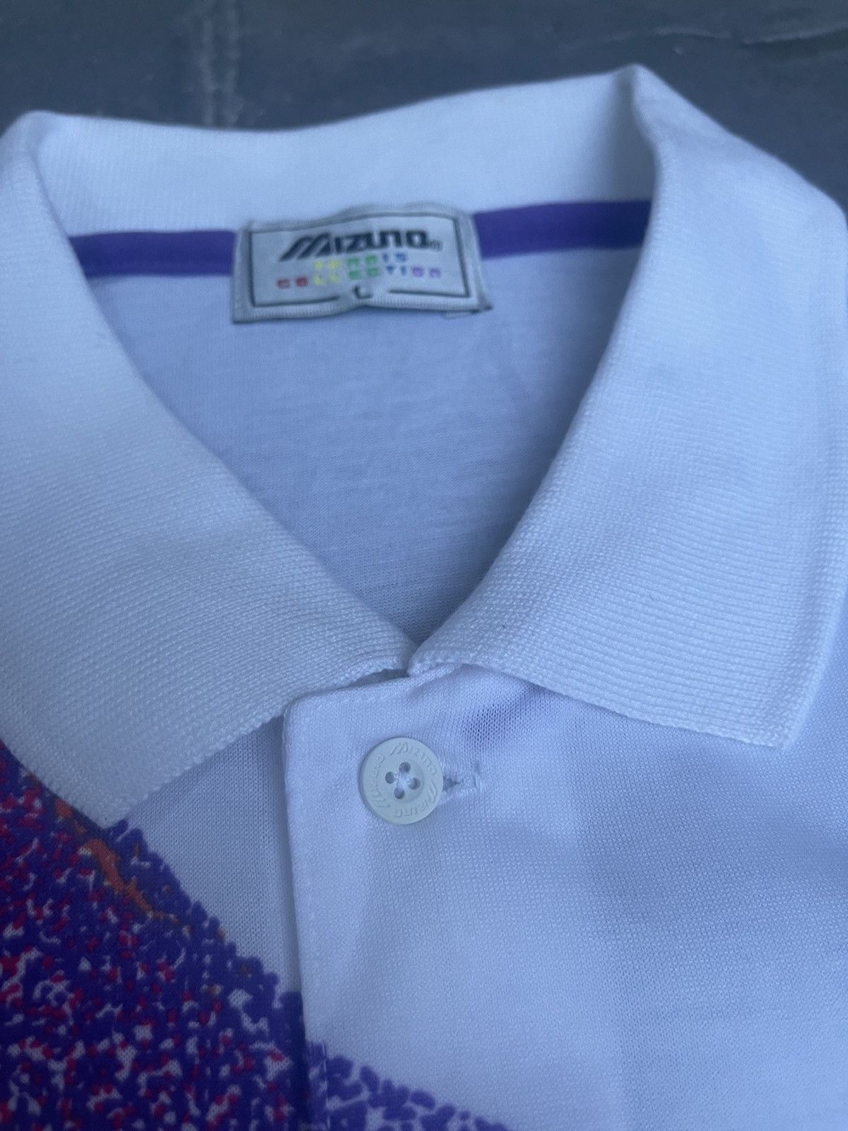 Mizuno JAPAN MADE Mizuno Tennis Collection Retro Vintage Polo Tee Size US L / EU 52-54 / 3 - 3 Thumbnail