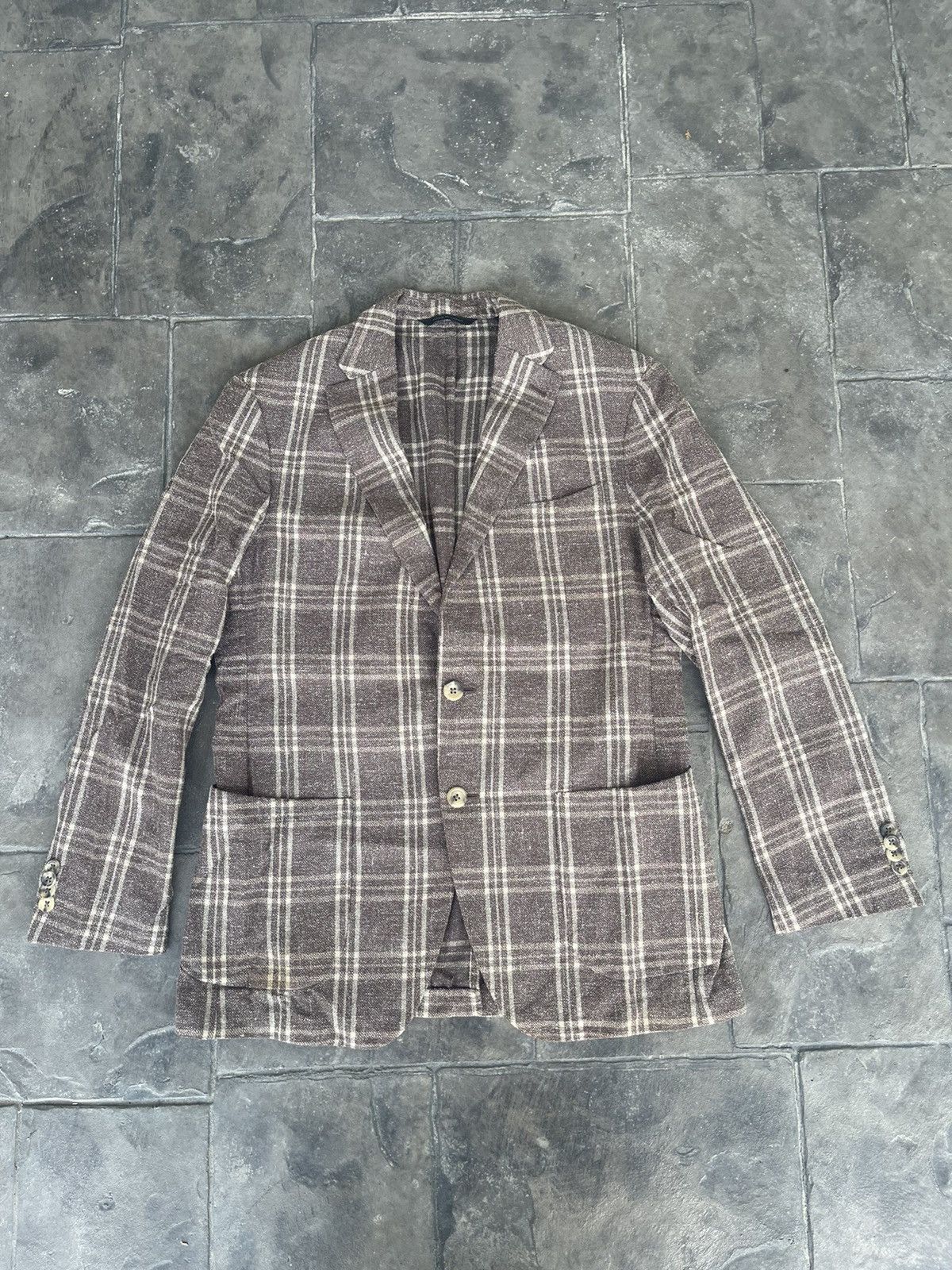Japanese Brand JAPAN MADE D’Urban Plaid Blazer Size 44R - 1 Thumbnail