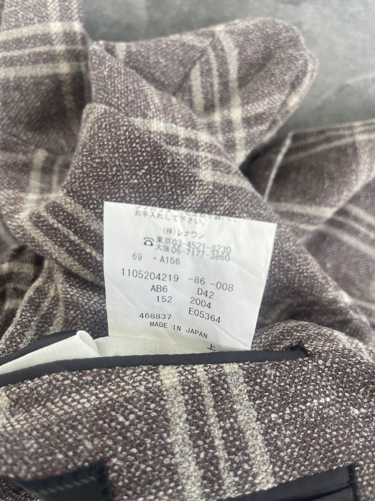 Japanese Brand JAPAN MADE D’Urban Plaid Blazer Size 44R - 7 Thumbnail