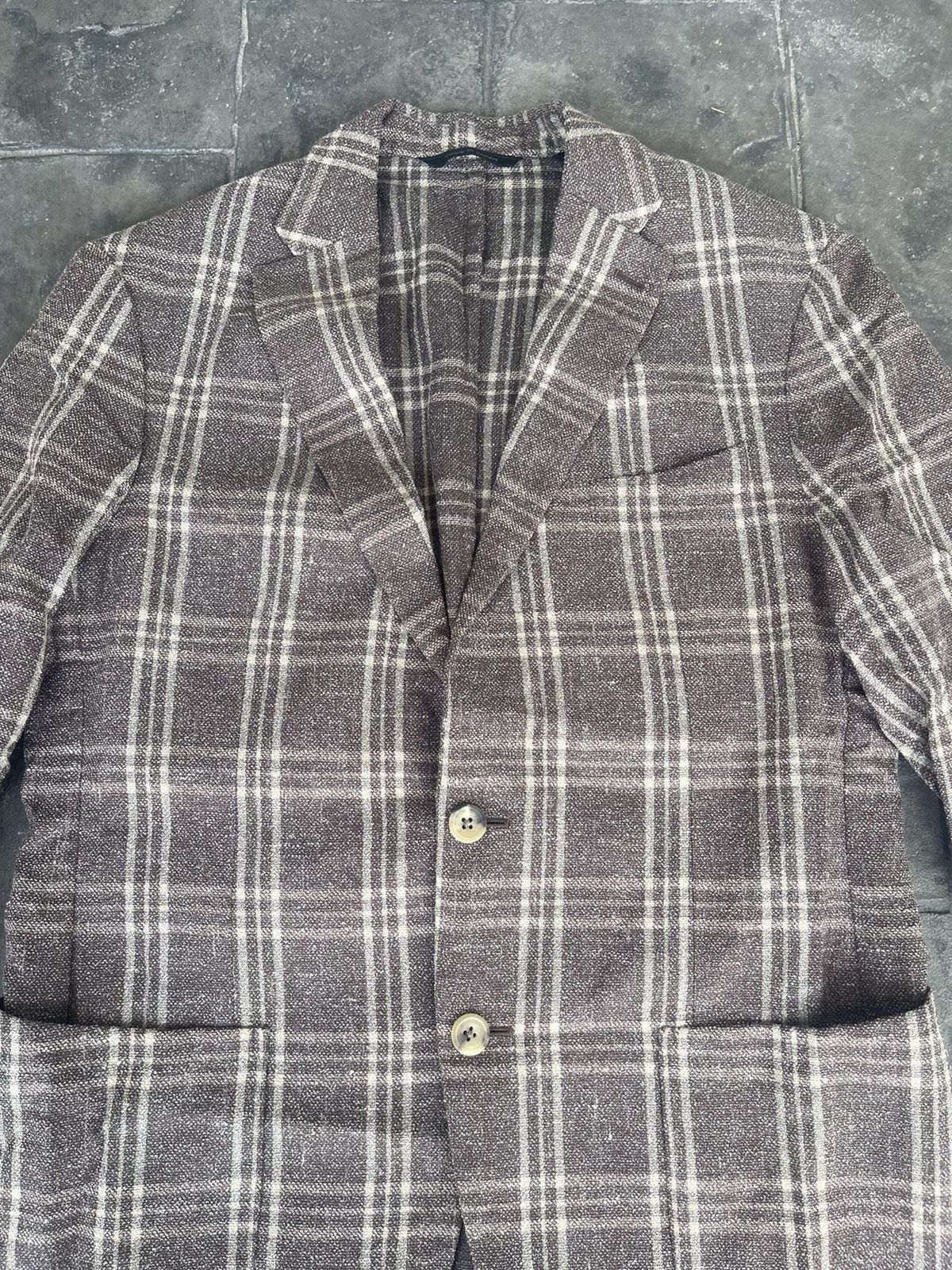 Japanese Brand JAPAN MADE D’Urban Plaid Blazer Size 44R - 2 Thumbnail