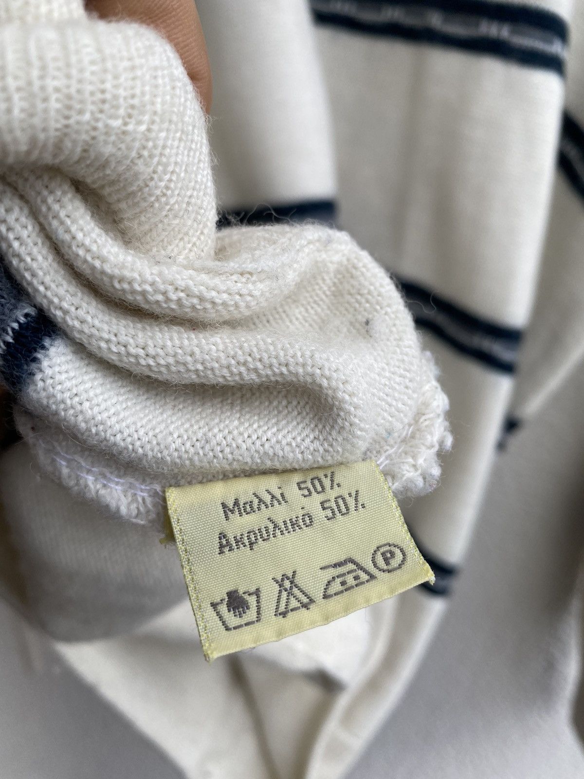 Yves Saint Laurent 90’s Wool YSL Sweater Cream White Size US L / EU 52-54 / 3 - 10 Thumbnail
