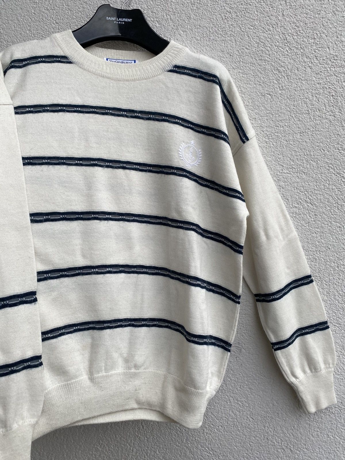 Yves Saint Laurent 90’s Wool YSL Sweater Cream White Size US L / EU 52-54 / 3 - 17 Thumbnail