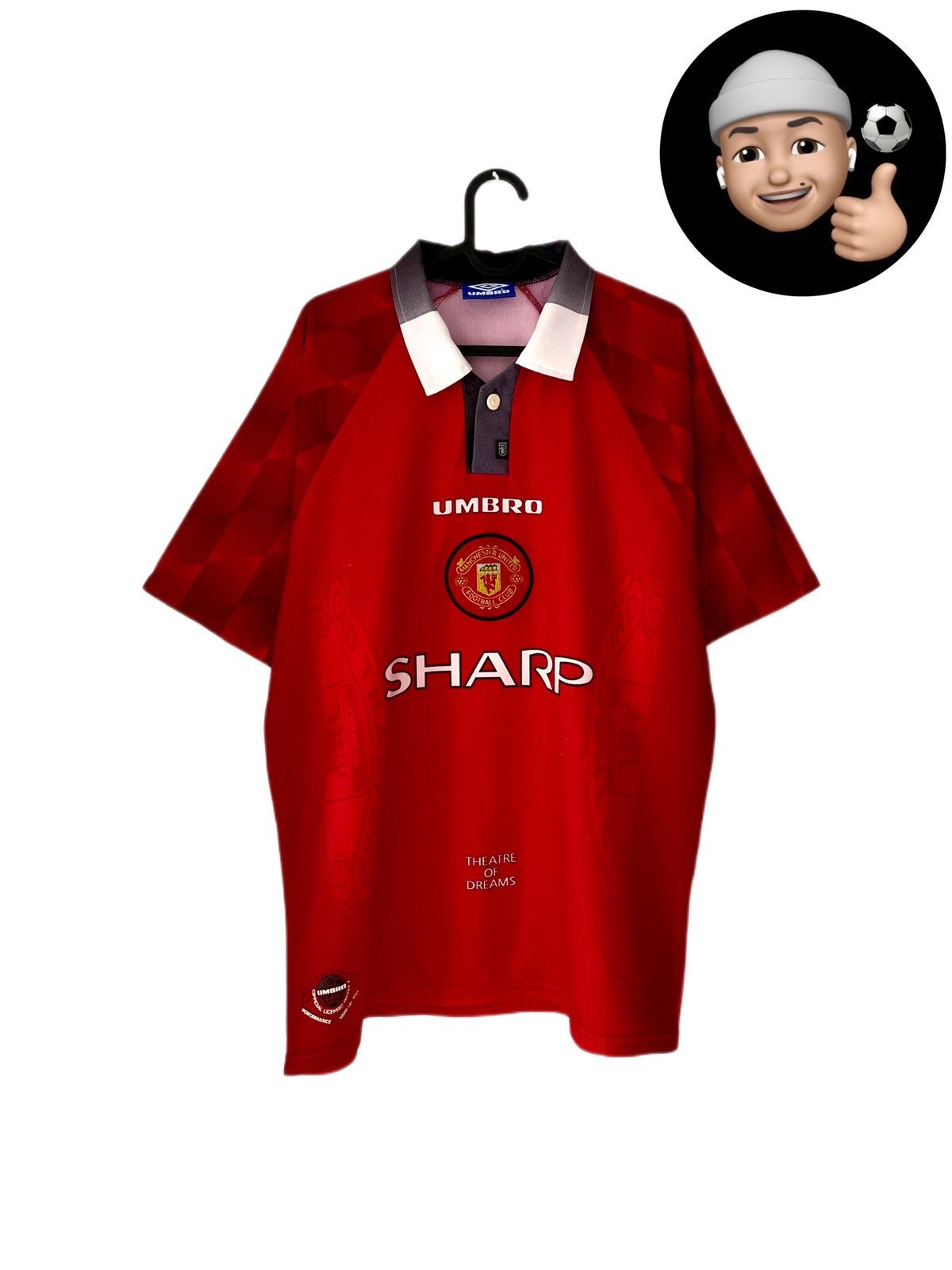 Umbro × Vintage 1996 1998 Manchester United Umbro Vintage Home Soccer Jersey Size US L / EU 52-54 / 3 - 1 Thumbnail