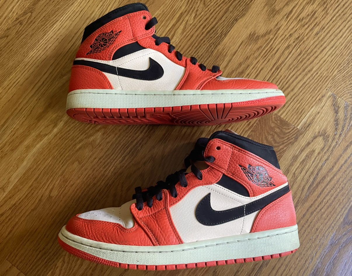 Jordan Brand 9 Air Jordan 1 Mid Team Orange Shattered Backboard SE 3 4 5 Size US 9 / EU 42 - 2 Thumbnail