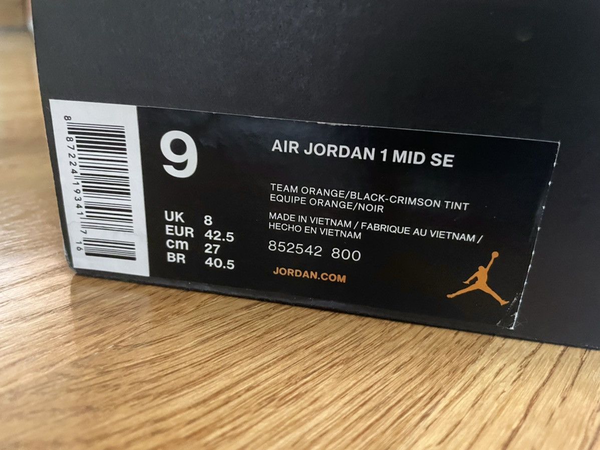 Jordan Brand 9 Air Jordan 1 Mid Team Orange Shattered Backboard SE 3 4 5 Size US 9 / EU 42 - 15 Thumbnail