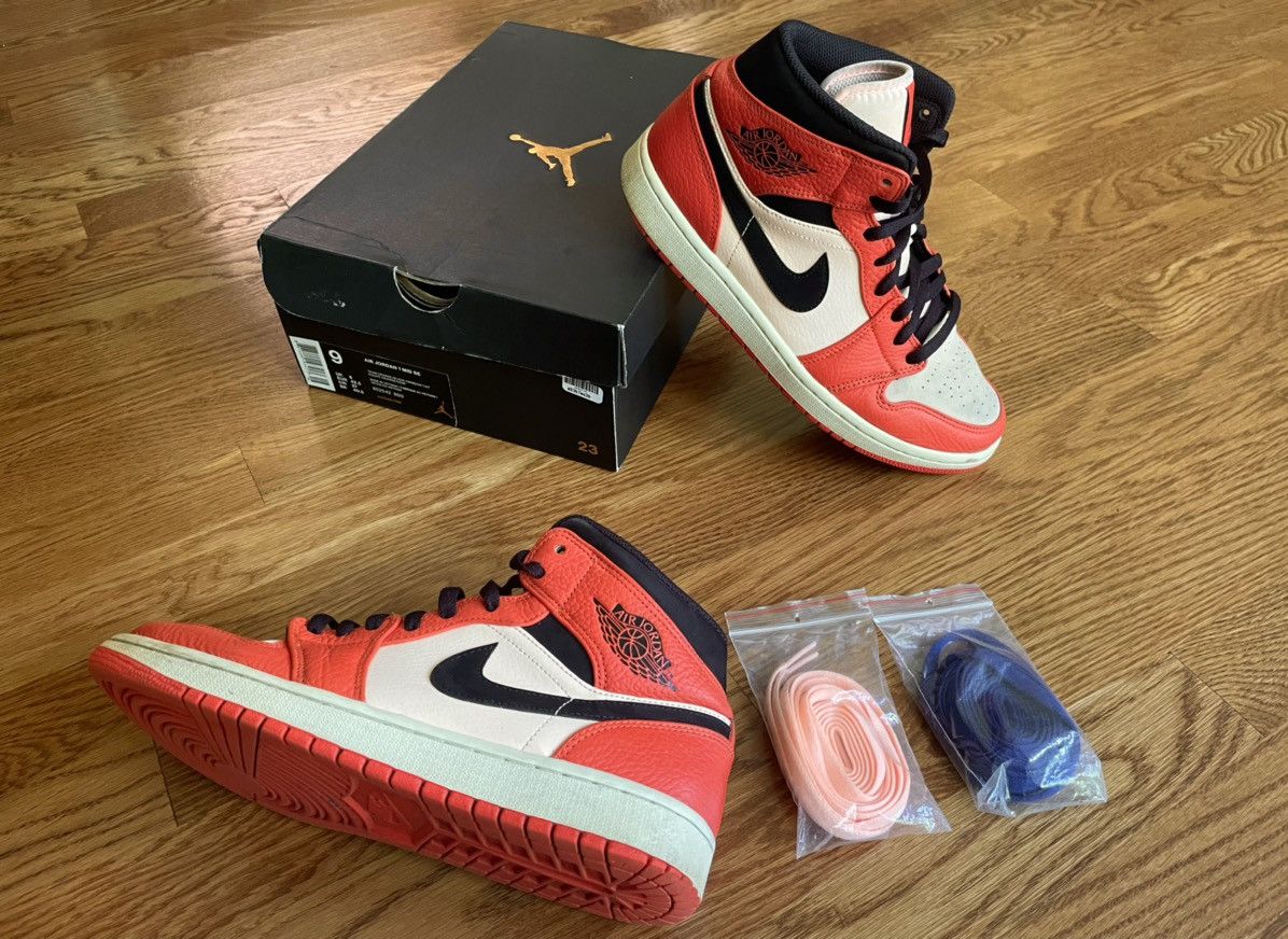 Jordan Brand 9 Air Jordan 1 Mid Team Orange Shattered Backboard SE 3 4 5 Size US 9 / EU 42 - 6 Thumbnail