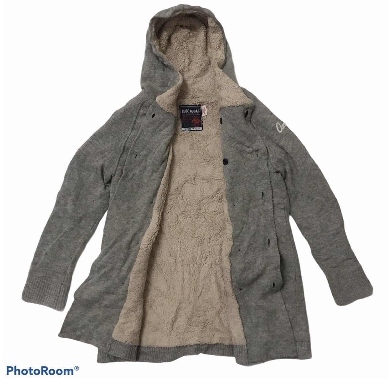 image of Outdoor Life x Vintage Cube Sugar Sherpa Jacket in Grey, Men's (Size Medium)