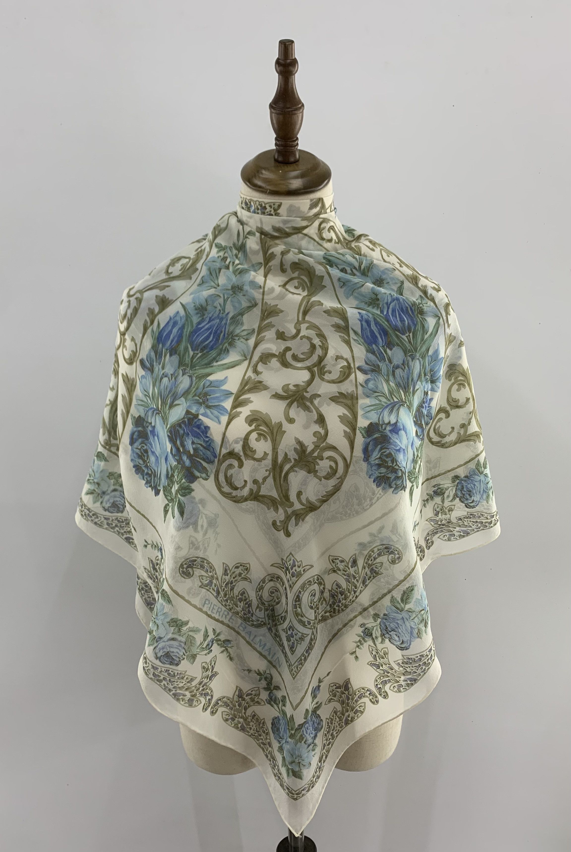 Pierre Balmain Silk Scarf Shawl Wrap Square Scarf