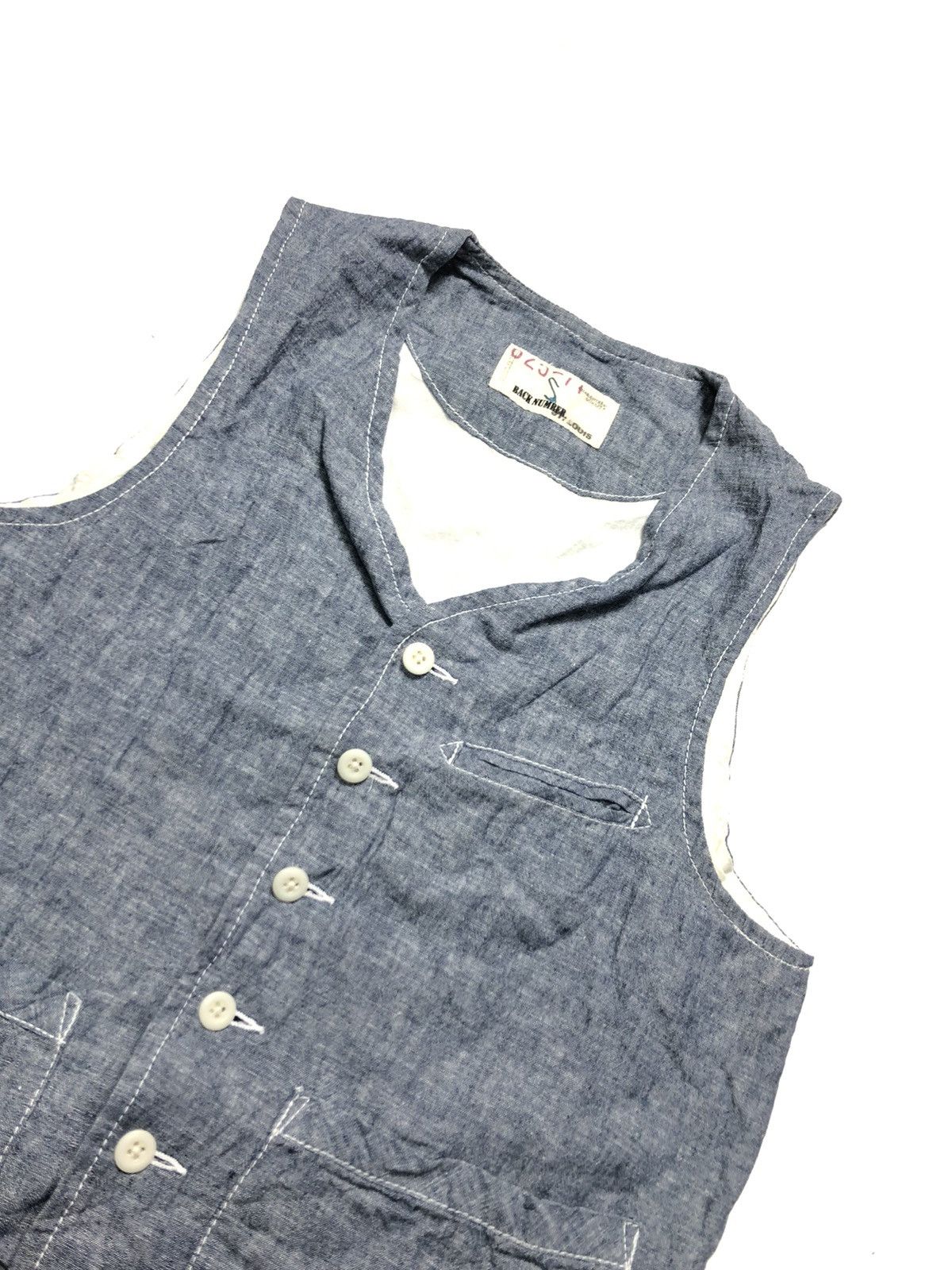 Japanese Brand BACK NUMBER CHAMBRAY VEST JAPAN 🇯🇵 Size US S / EU 44-46 / 1 - 3 Thumbnail