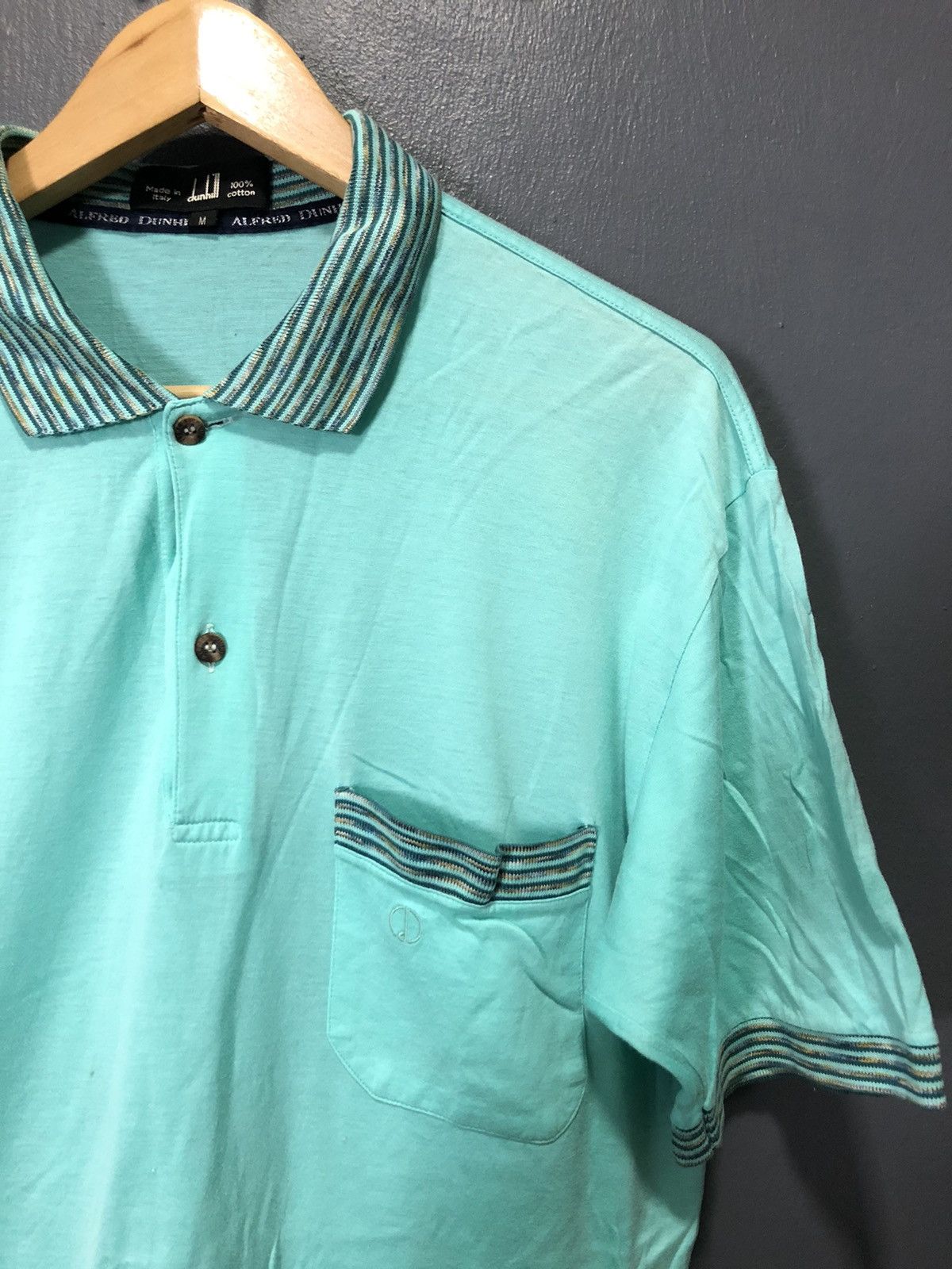 Alfred Dunhill × Vintage VINTAGE ALFRED DUNHILL POLO SHIRT SINGLE POCKET Size US M / EU 48-50 / 2 - 2 Thumbnail
