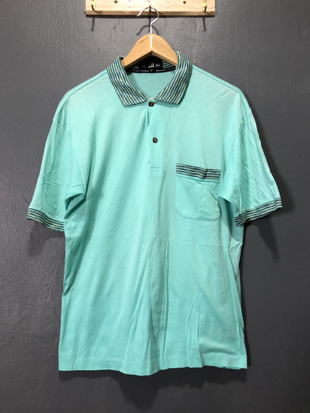 Alfred Dunhill × Vintage VINTAGE ALFRED DUNHILL POLO SHIRT SINGLE POCKET Size US M / EU 48-50 / 2 - 1 Thumbnail