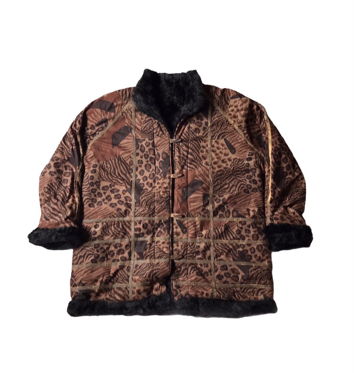Designer RARE LEOPARD DESIGN FUR JACKET SHERPA Size US L / EU 52-54 / 3 - 1 Thumbnail