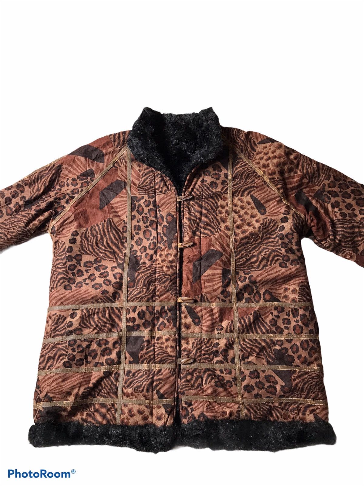 Designer RARE LEOPARD DESIGN FUR JACKET SHERPA Size US L / EU 52-54 / 3 - 6 Thumbnail