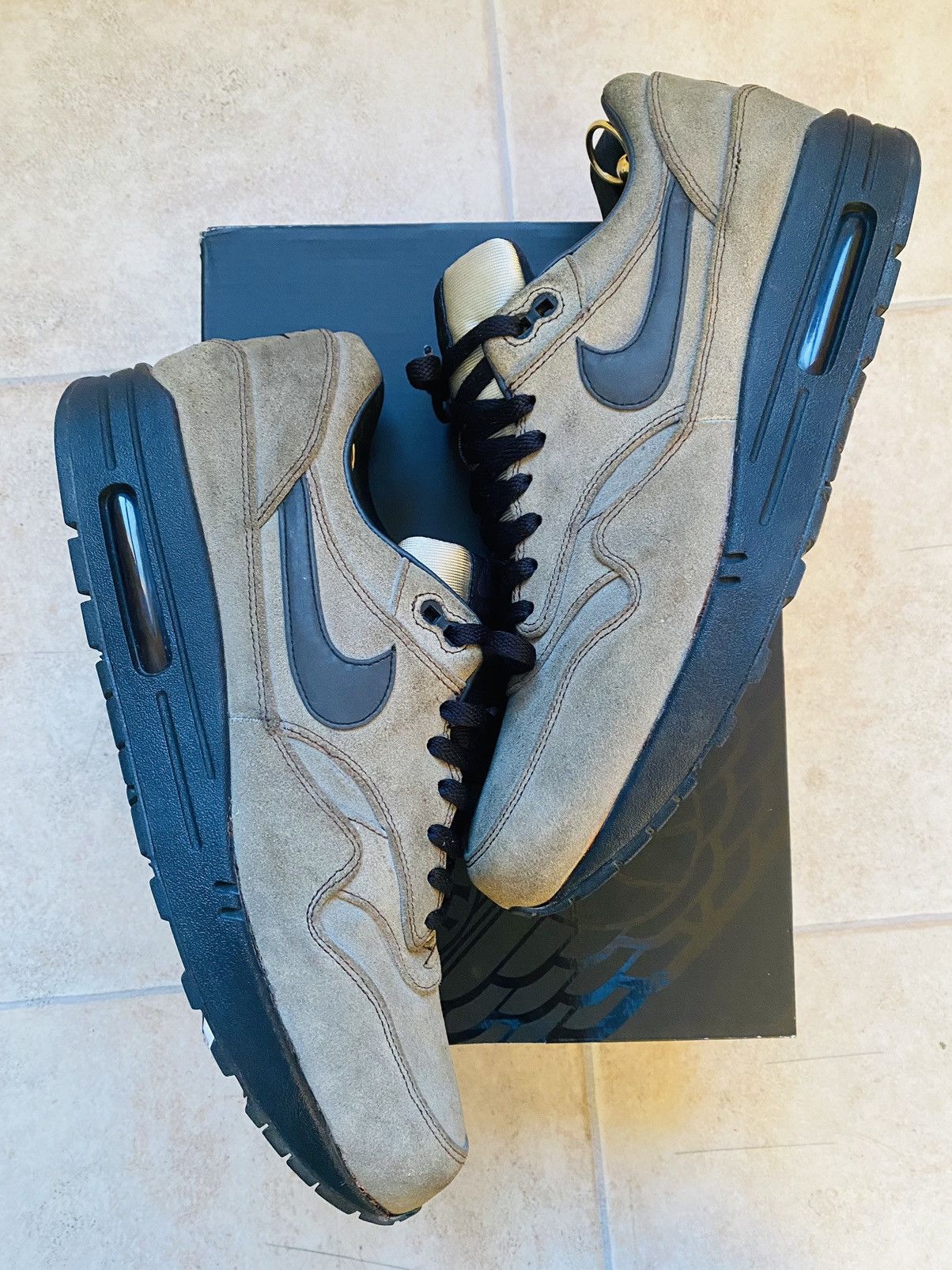 Nike ACG × atmos NikeLab Air Max 1 Dip Dye Bw Size US 13 / EU 46 - 4 Thumbnail