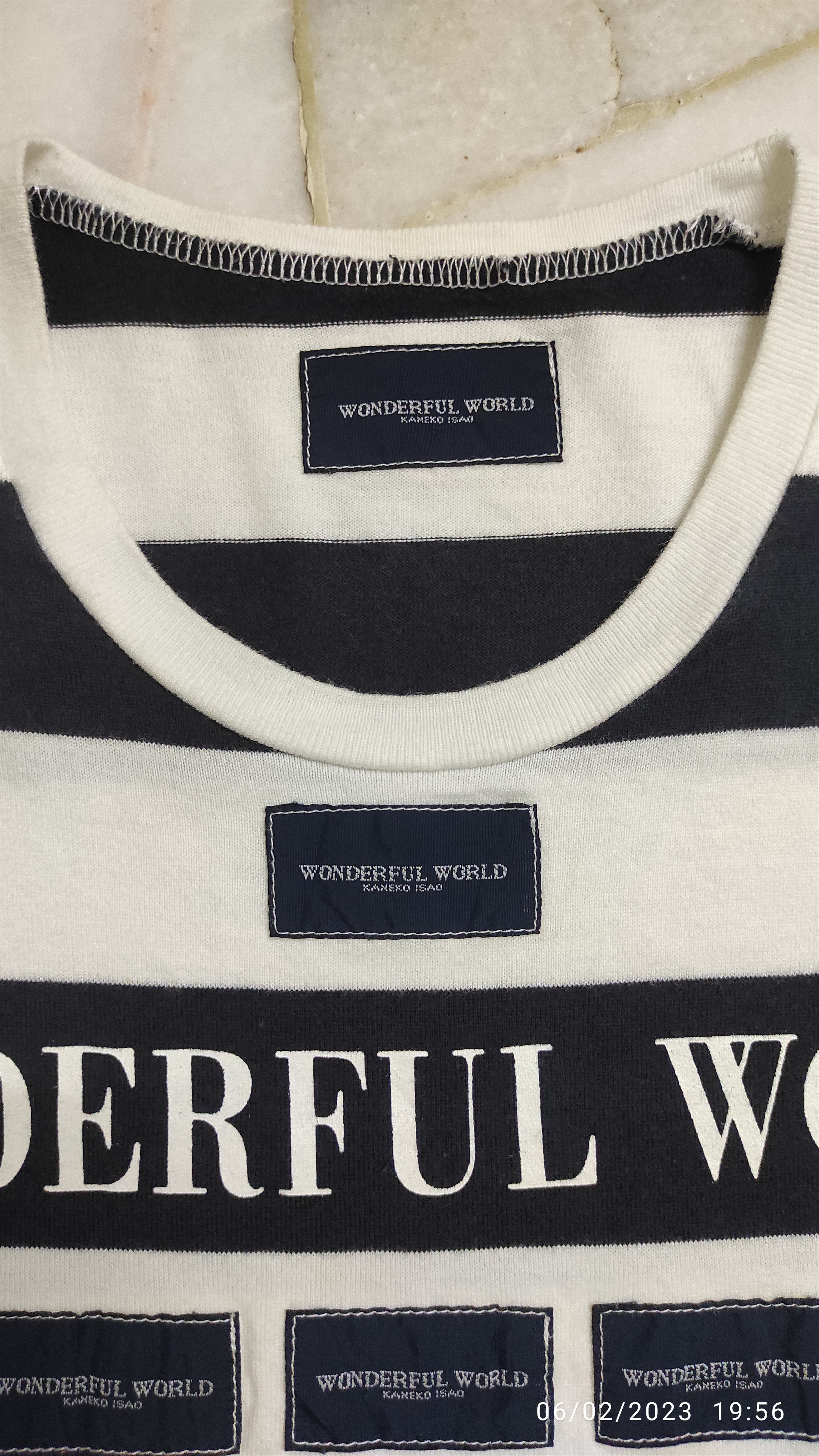 Kaneko Isao Archive ss1996 WONDERFUL WORLD By KANEKO ISAO Stripes tee Size US S / EU 44-46 / 1 - 3 Thumbnail