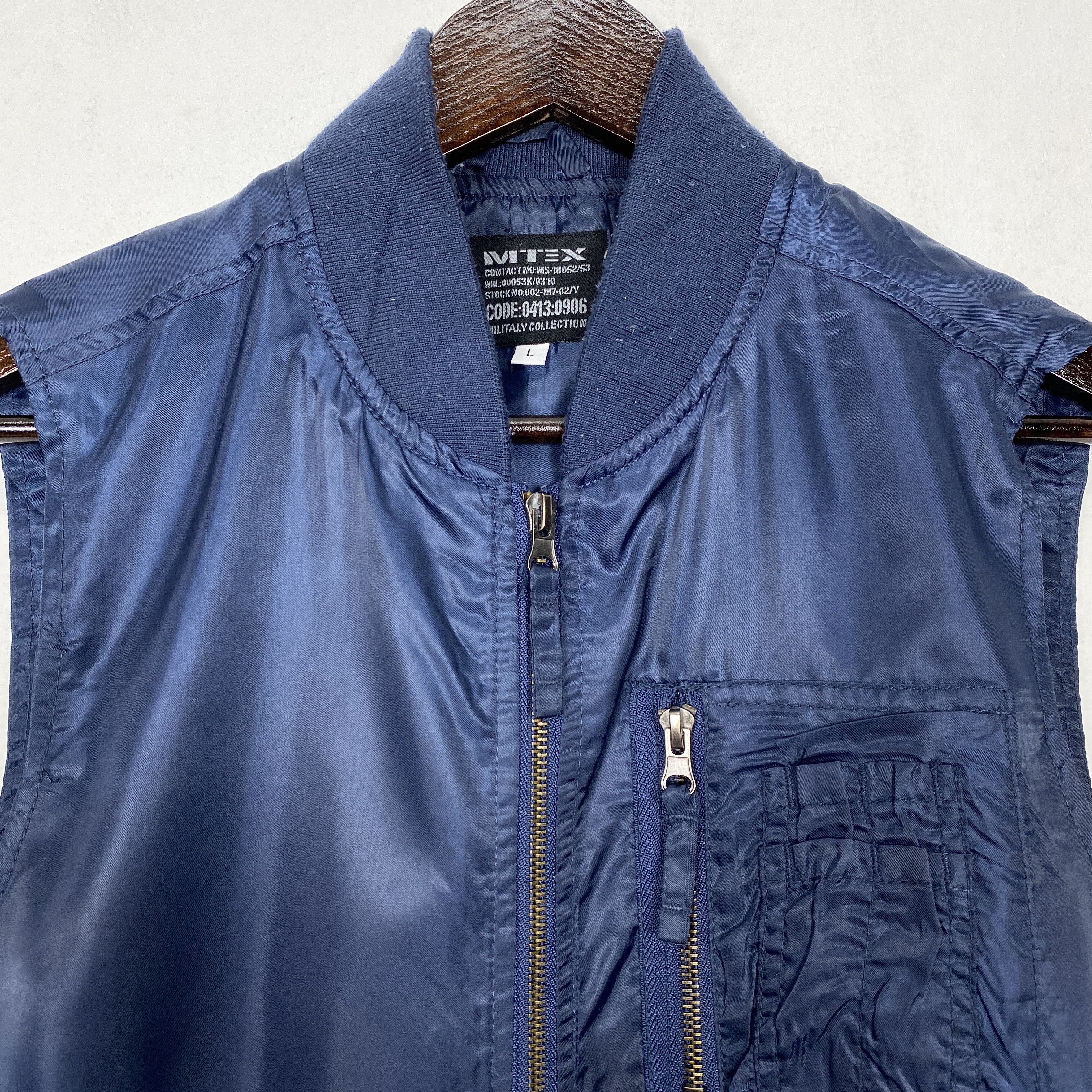 Japanese Brand Vintage Navy Blue Military Vest Like Bombers Size US L / EU 52-54 / 3 - 4 Thumbnail