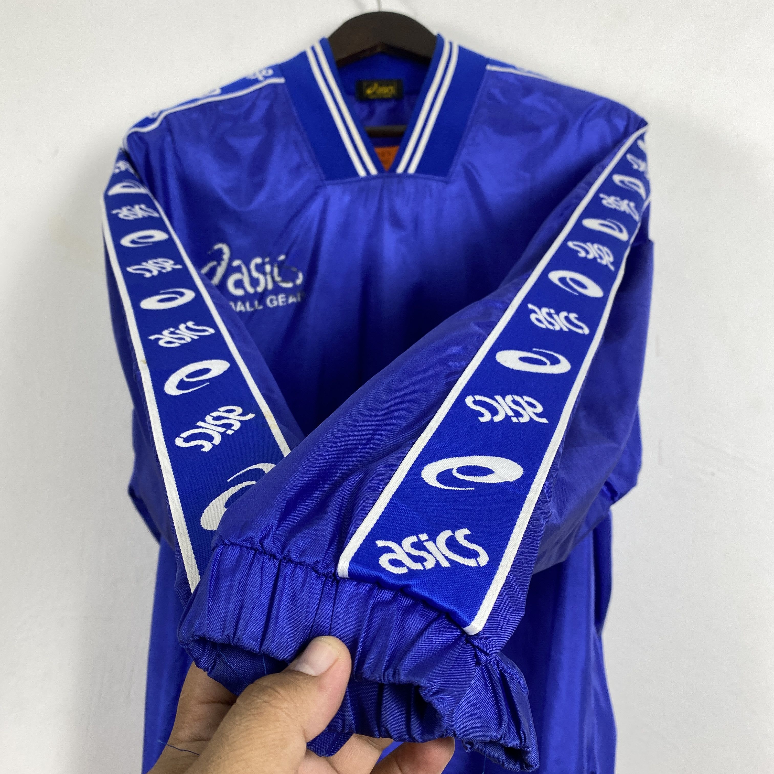 Asics × Vintage Vintage Asics Tape on Sleeve Football Gear Jaspo Windbreaker Size US M / EU 48-50 / 2 - 4 Thumbnail