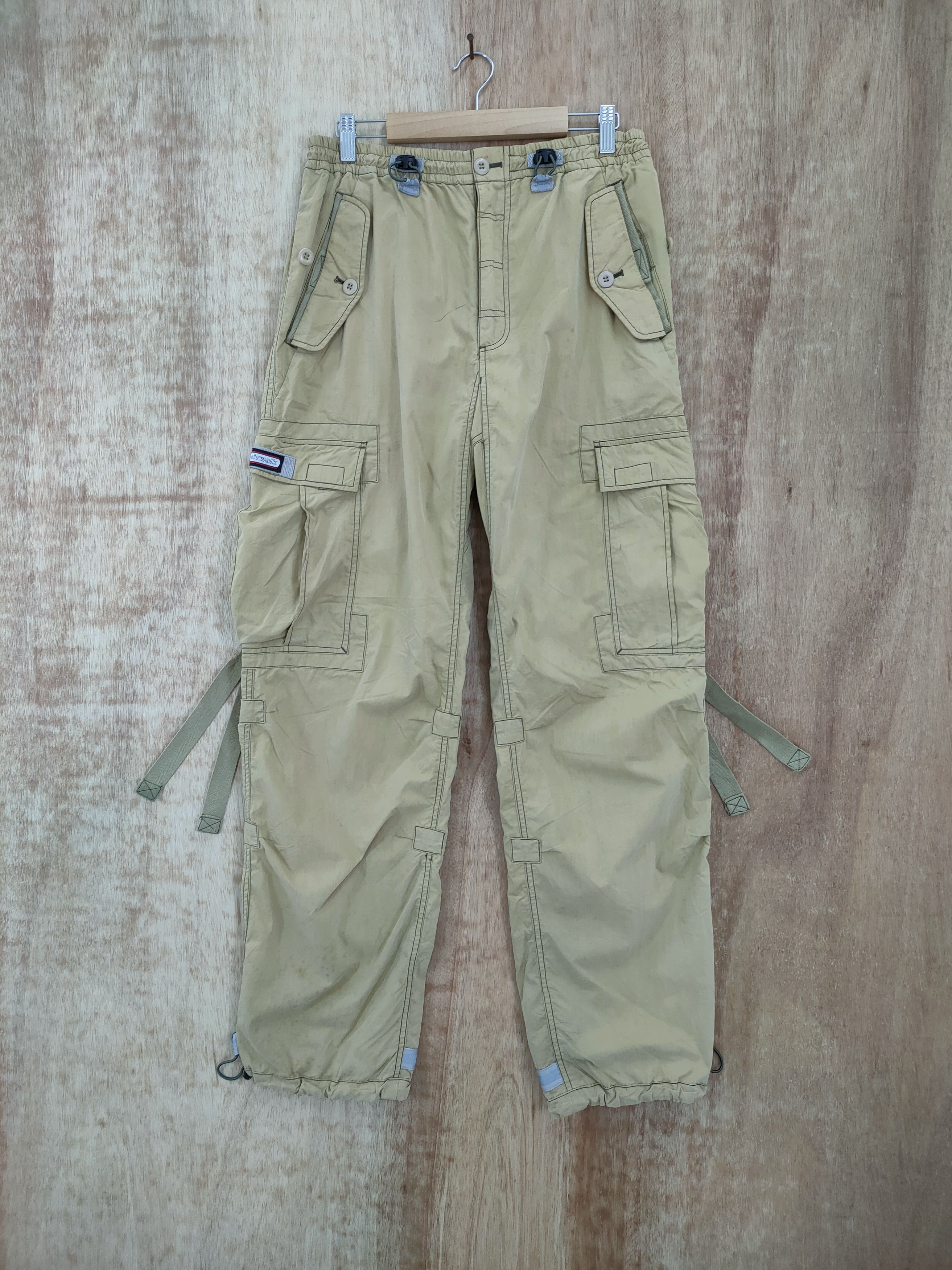 image of Vintage Airwalk Faded Cargo Pants / Parachute Pants in Brown, Men's (Size 34)