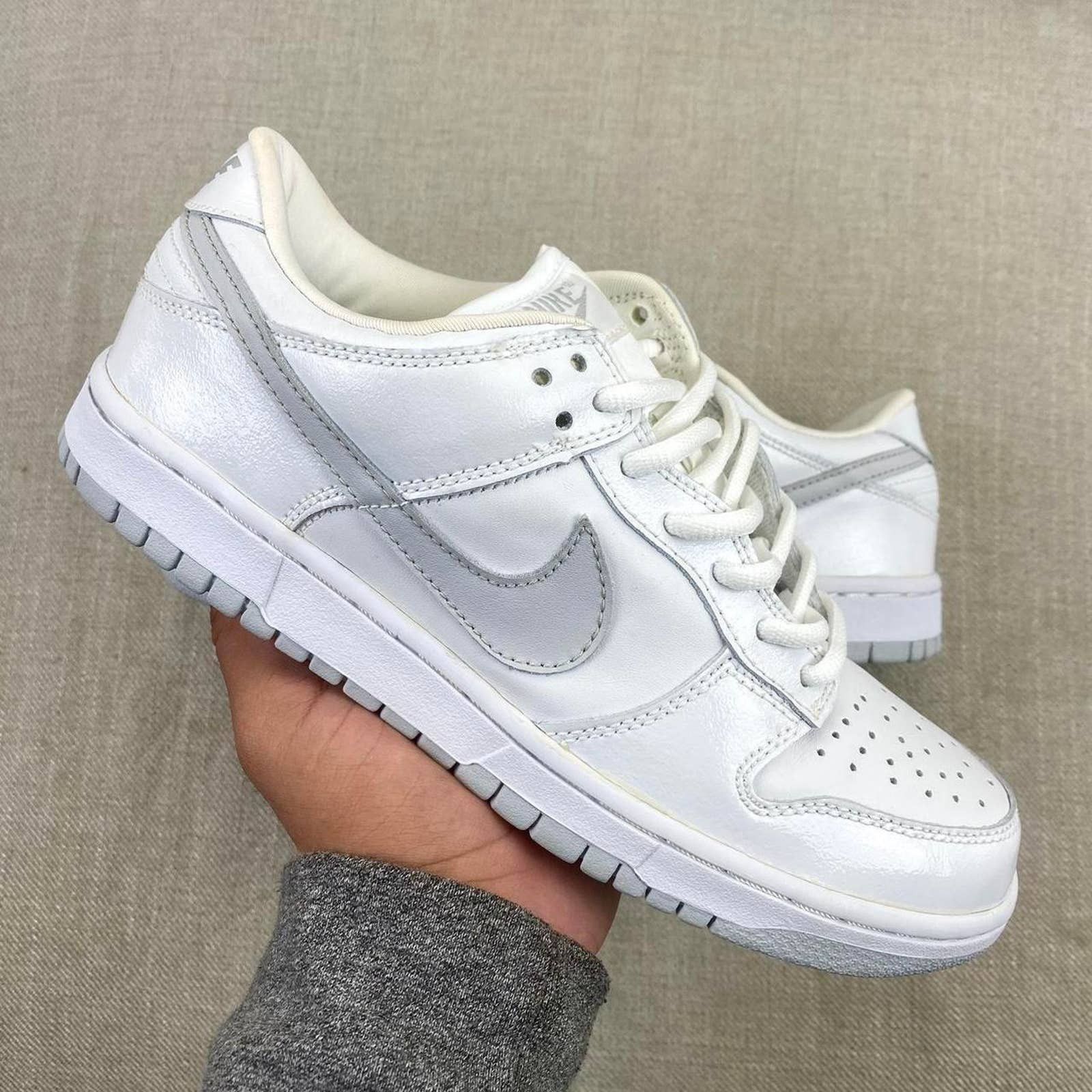 2002 Nike Dunk Low Pro B Neutral Grey Patent Leather (US12