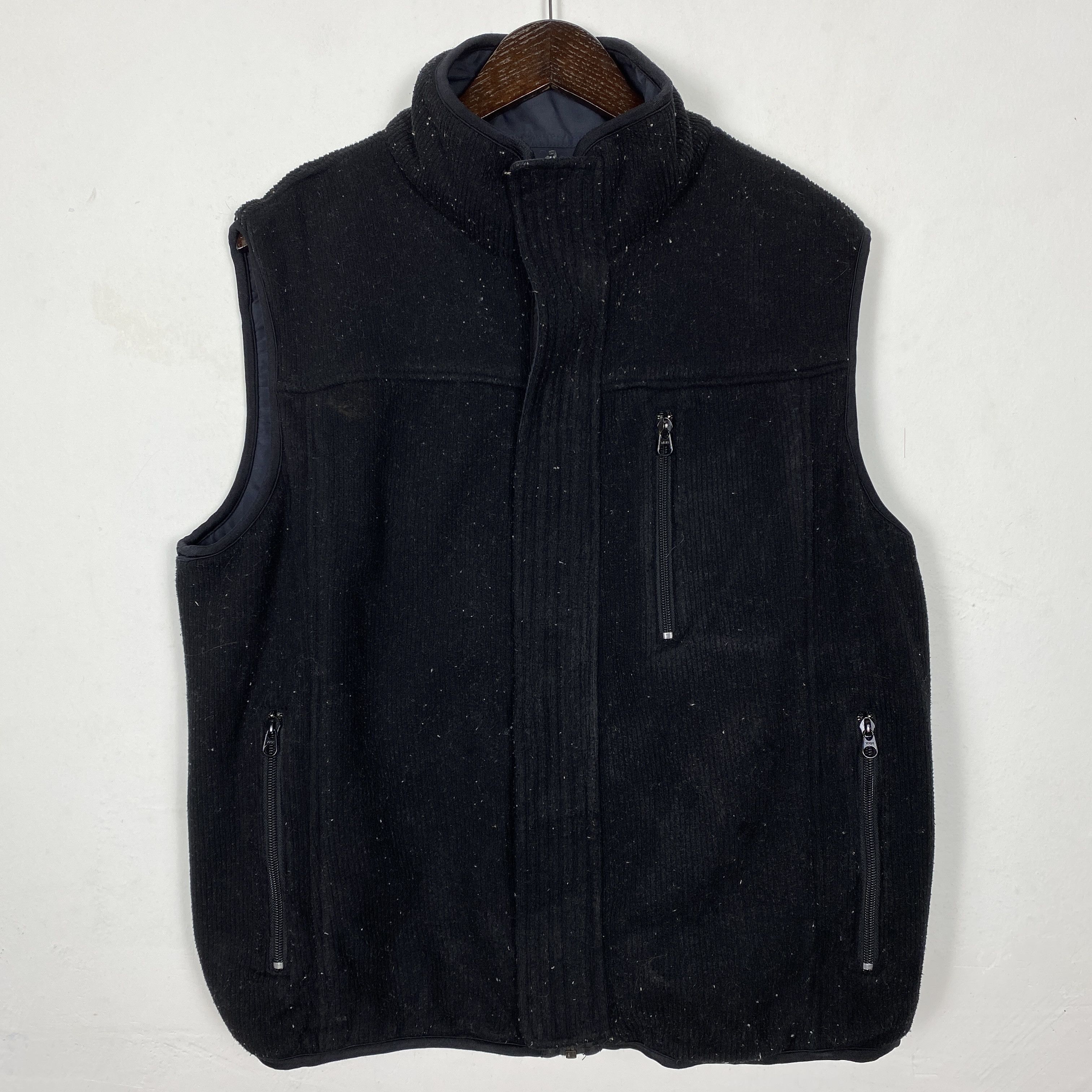 image of Italian Designers x Vintage Mario Giorgi Corduroy Reversible Vest in Black, Men's (Size Medium)