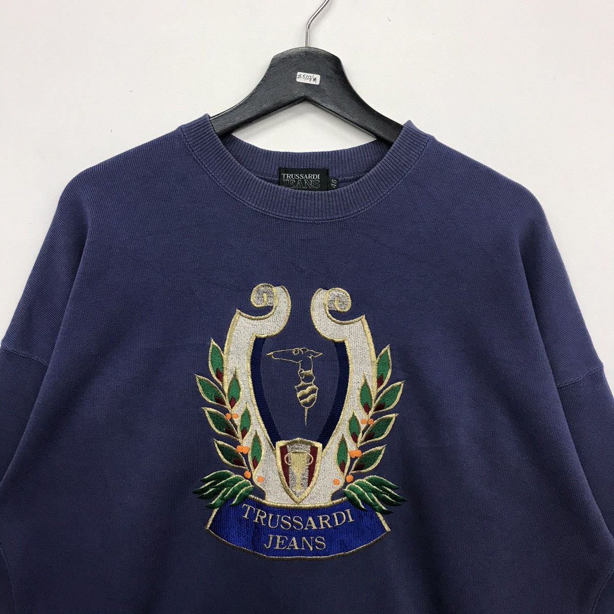 Trussardi × Vintage Rare!! Vintage Trussardi Jeans Embroidery Sweatshirt Size US S / EU 44-46 / 1 - 2 Thumbnail