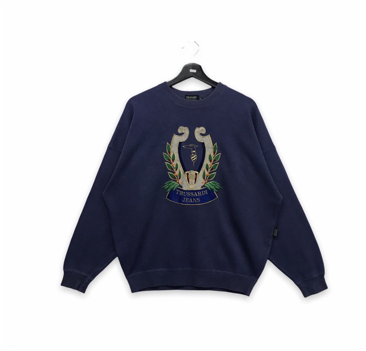 Trussardi × Vintage Rare!! Vintage Trussardi Jeans Embroidery Sweatshirt Size US S / EU 44-46 / 1 - 1 Thumbnail