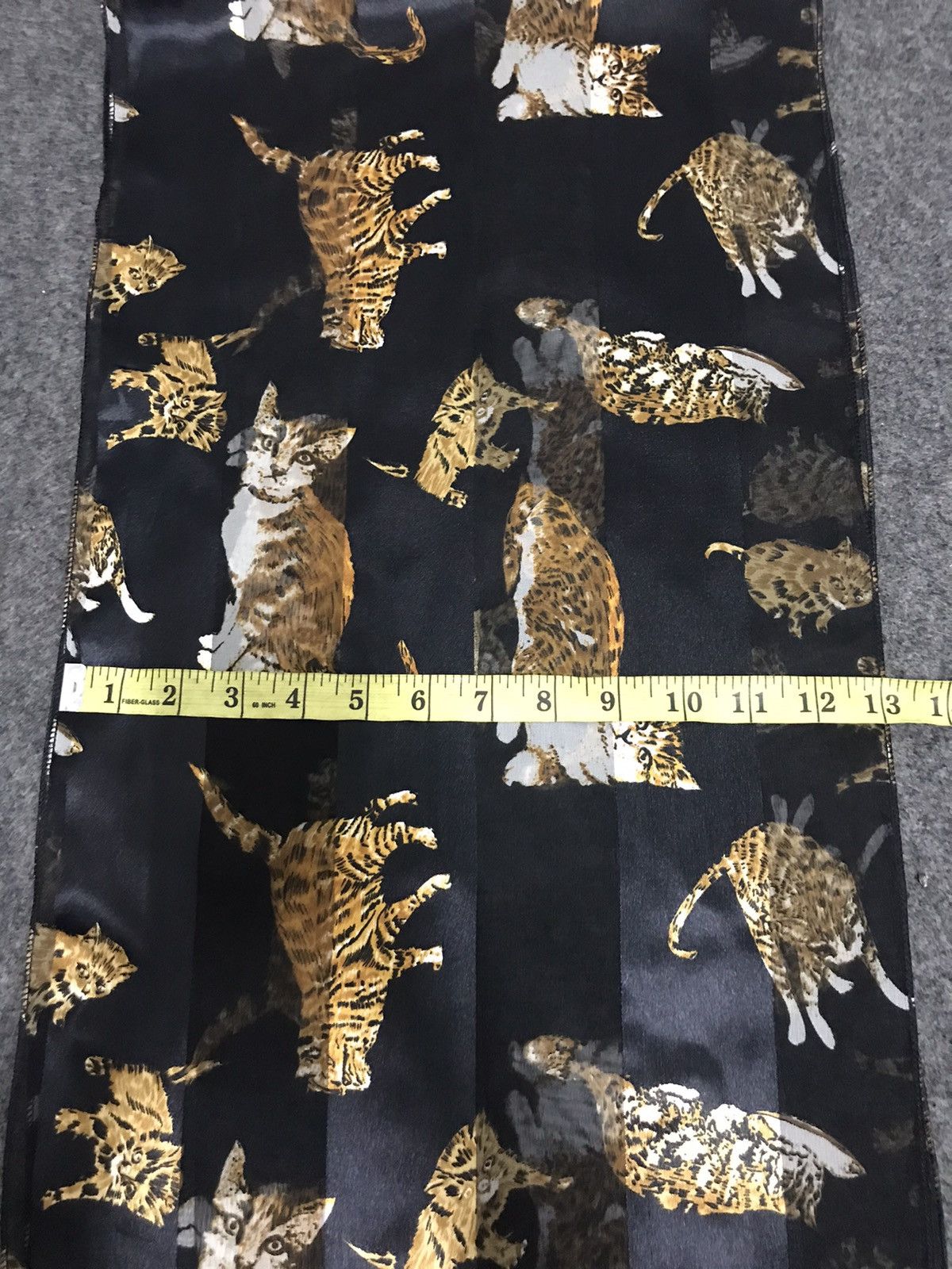 Vintage 90s Silk Scarf Cat Tiger Animal Printed Baroque Nice Size ONE SIZE - 3 Thumbnail
