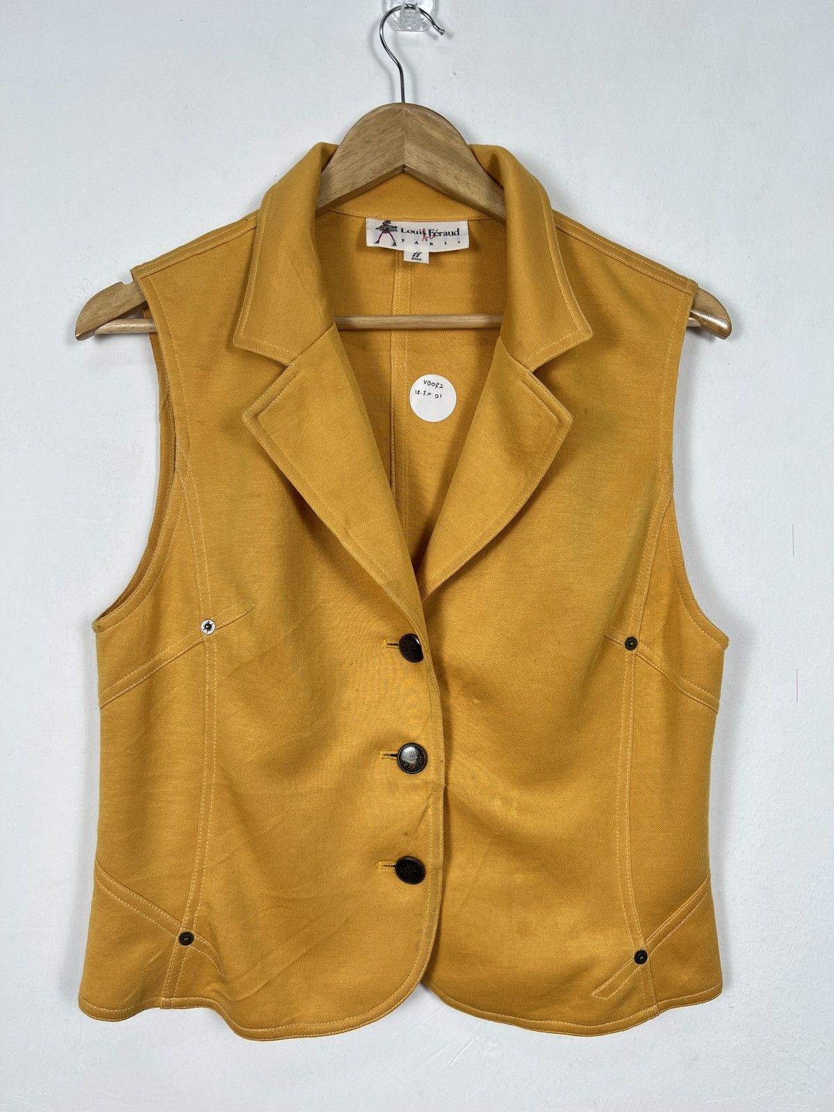 image of Louis Feraud Vintage Louis Féraud Vest in Yellow, Men's (Size Small)