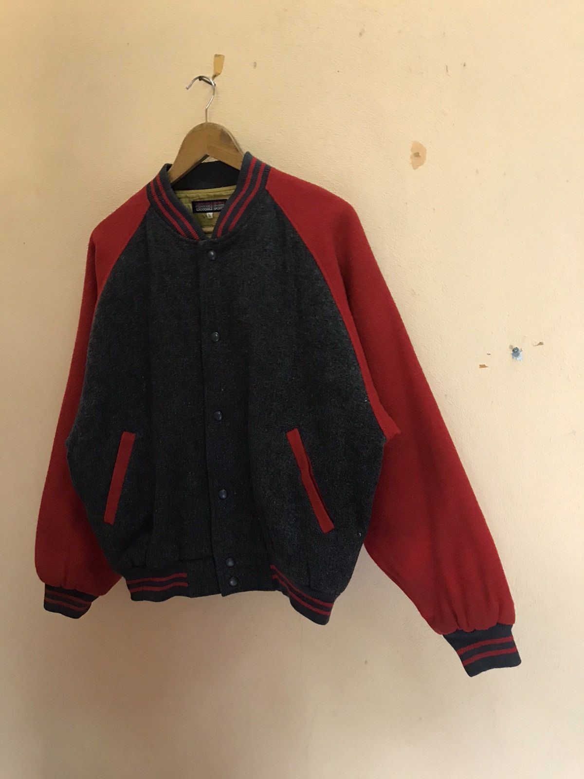 Vintage RARE CROCODILE SPORT WOOL VARSITY JACKET Size US L / EU 52-54 / 3 - 7 Thumbnail