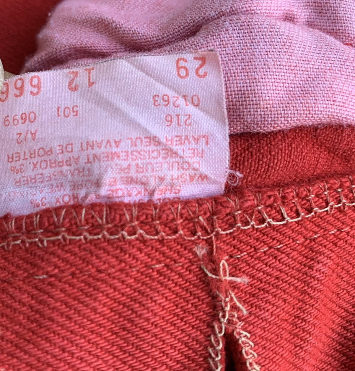Levi's Vintage Levis 501 Red Jeans Size US 29 - 10 Thumbnail