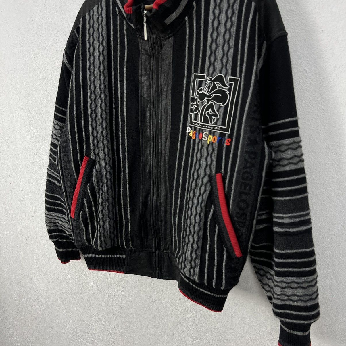 Japanese Brand VINTAGE PAGELO STRIPED VARSITY JACKET BIG LOGO Size US L / EU 52-54 / 3 - 4 Thumbnail