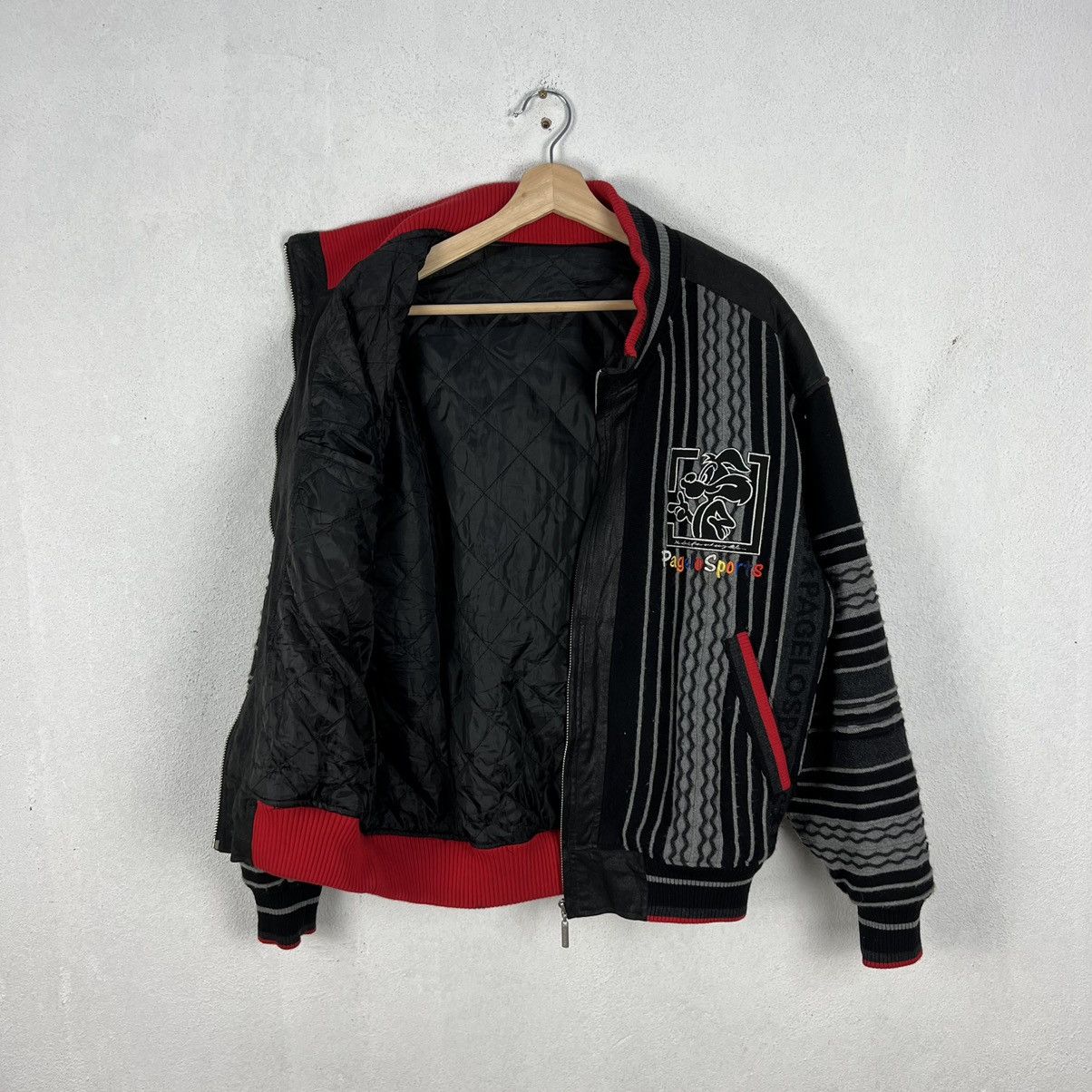 Japanese Brand VINTAGE PAGELO STRIPED VARSITY JACKET BIG LOGO Size US L / EU 52-54 / 3 - 12 Thumbnail