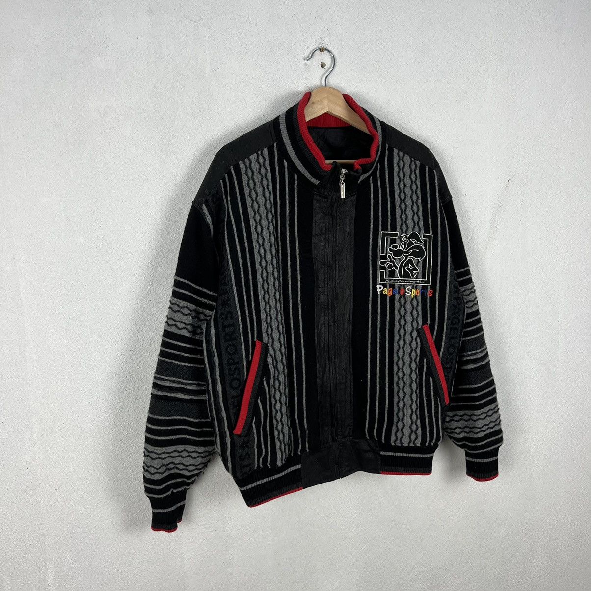 Japanese Brand VINTAGE PAGELO STRIPED VARSITY JACKET BIG LOGO Size US L / EU 52-54 / 3 - 2 Thumbnail