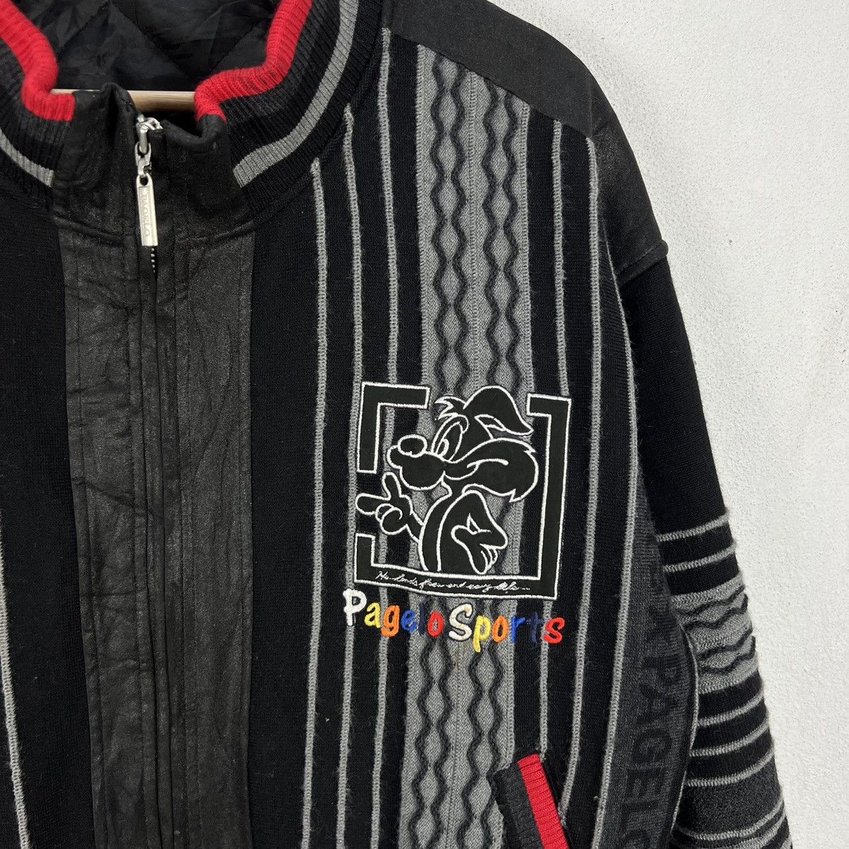 Japanese Brand VINTAGE PAGELO STRIPED VARSITY JACKET BIG LOGO Size US L / EU 52-54 / 3 - 5 Thumbnail