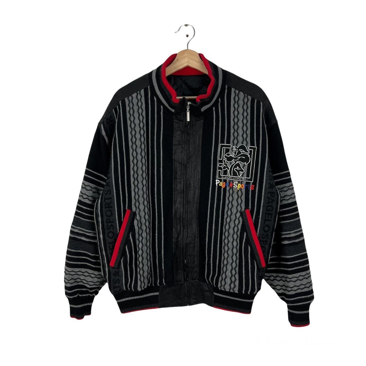 Japanese Brand VINTAGE PAGELO STRIPED VARSITY JACKET BIG LOGO Size US L / EU 52-54 / 3 - 1 Thumbnail