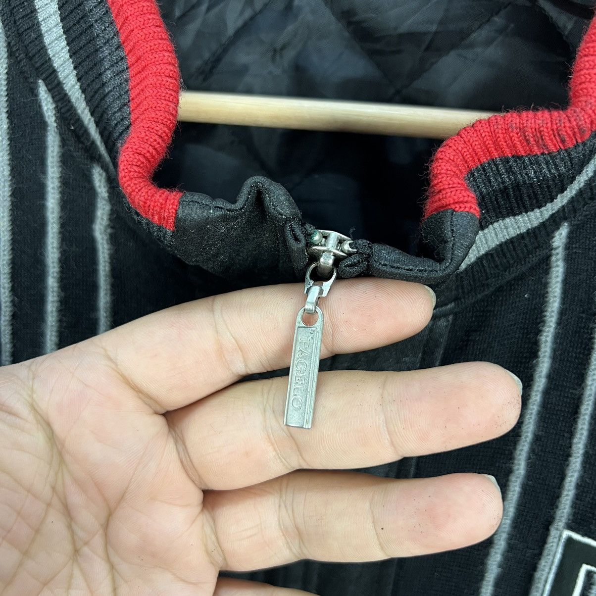 Japanese Brand VINTAGE PAGELO STRIPED VARSITY JACKET BIG LOGO Size US L / EU 52-54 / 3 - 8 Thumbnail
