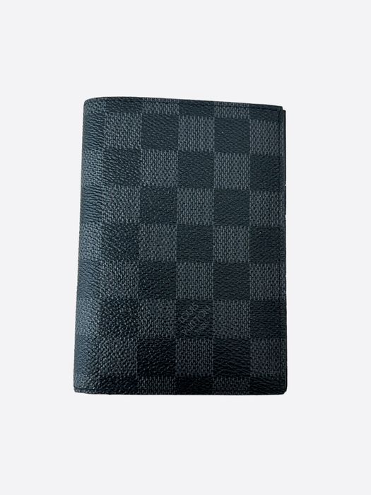 Authentic Louis Vuitton Damier Graphite Canvas Passport Cover Holder