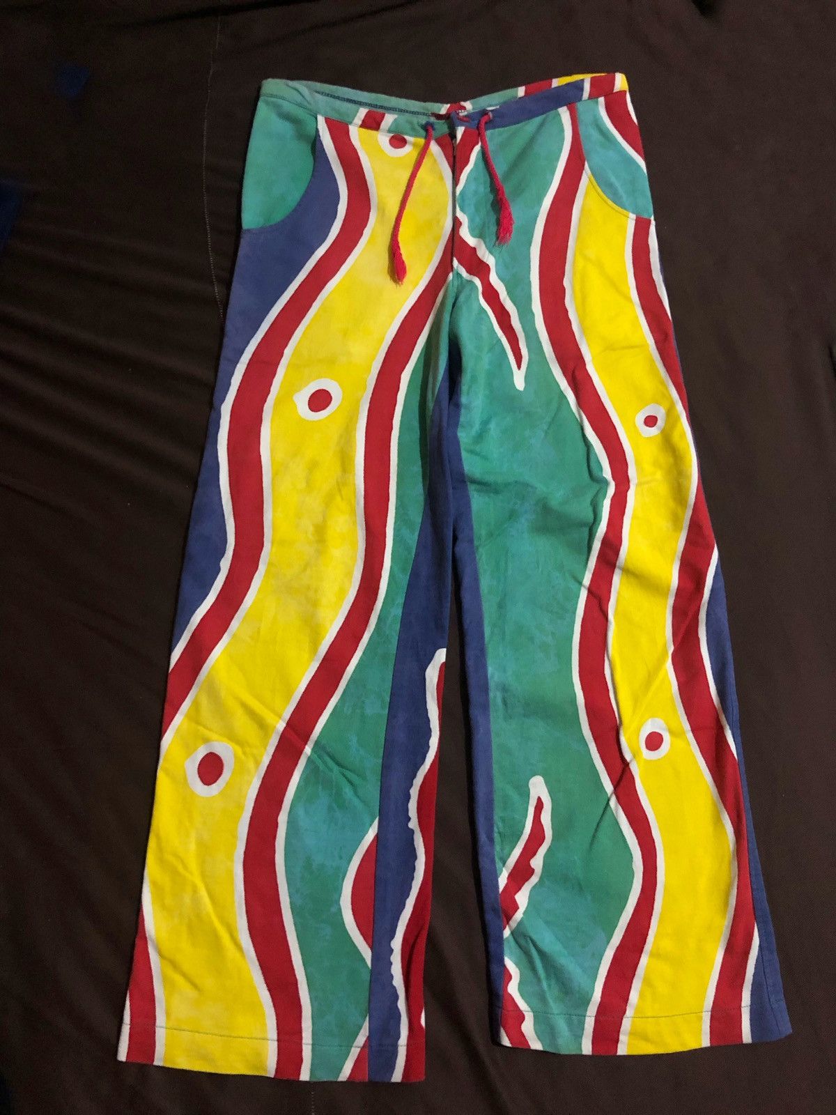 Japanese Brand RARE‼️Aztec 🇯🇵 Fabric Abstract Color Drawstring Pant Size US 34 / EU 50 - 1 Thumbnail