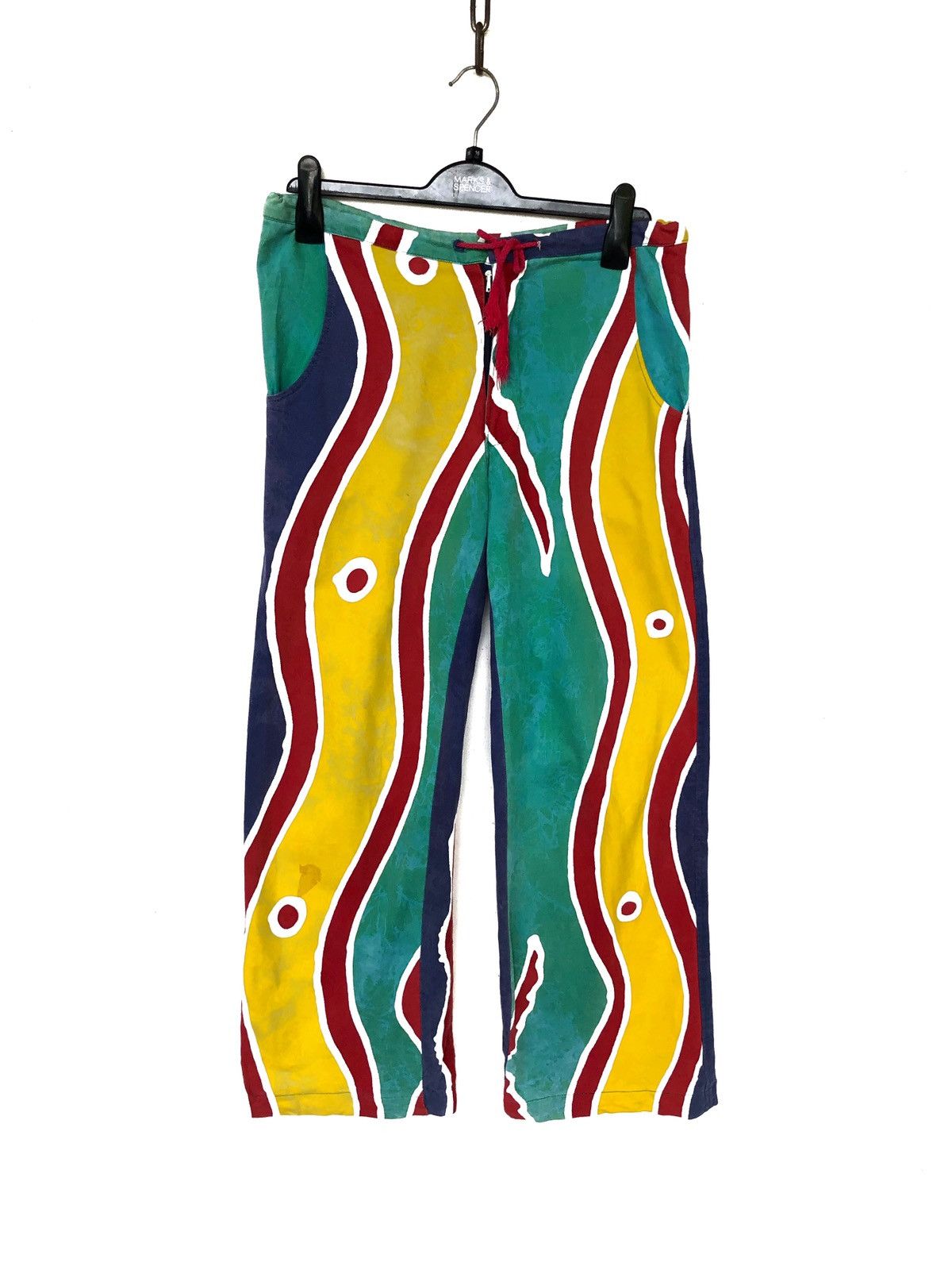 Japanese Brand RARE‼️Aztec 🇯🇵 Fabric Abstract Color Drawstring Pant Size US 34 / EU 50 - 2 Thumbnail