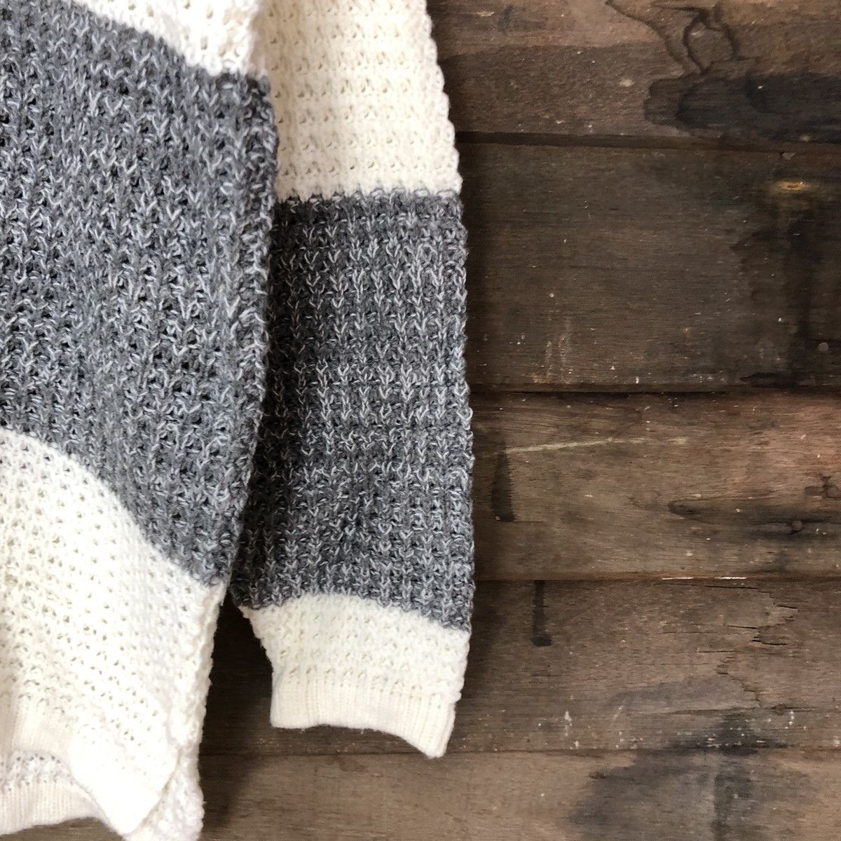 Vintage Generate White Grey Soft Fur Shaggy Knitwear #3952 Size US XL / EU 56 / 4 - 4 Thumbnail