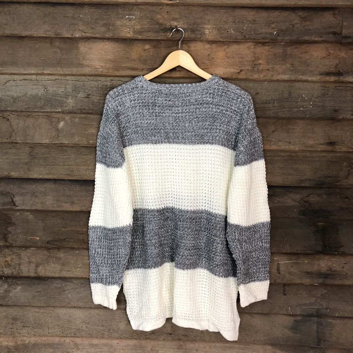 Vintage Generate White Grey Soft Fur Shaggy Knitwear #3952 Size US XL / EU 56 / 4 - 11 Thumbnail