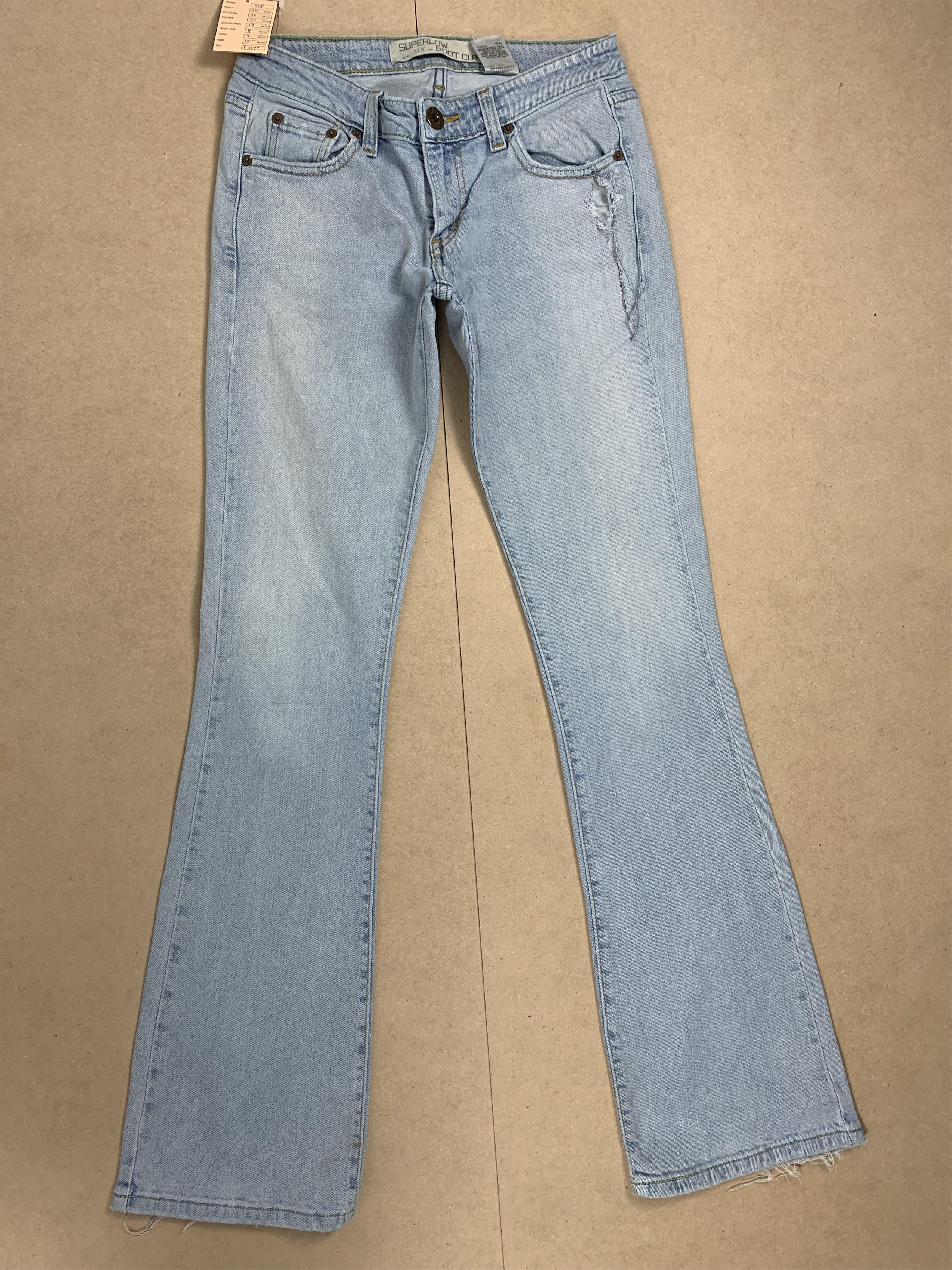 Levi's Vintage Levis 318 Bootcut Distressed Light Wash Jeans P0179 Size 27" / US 4 / IT 40 - 1 Thumbnail